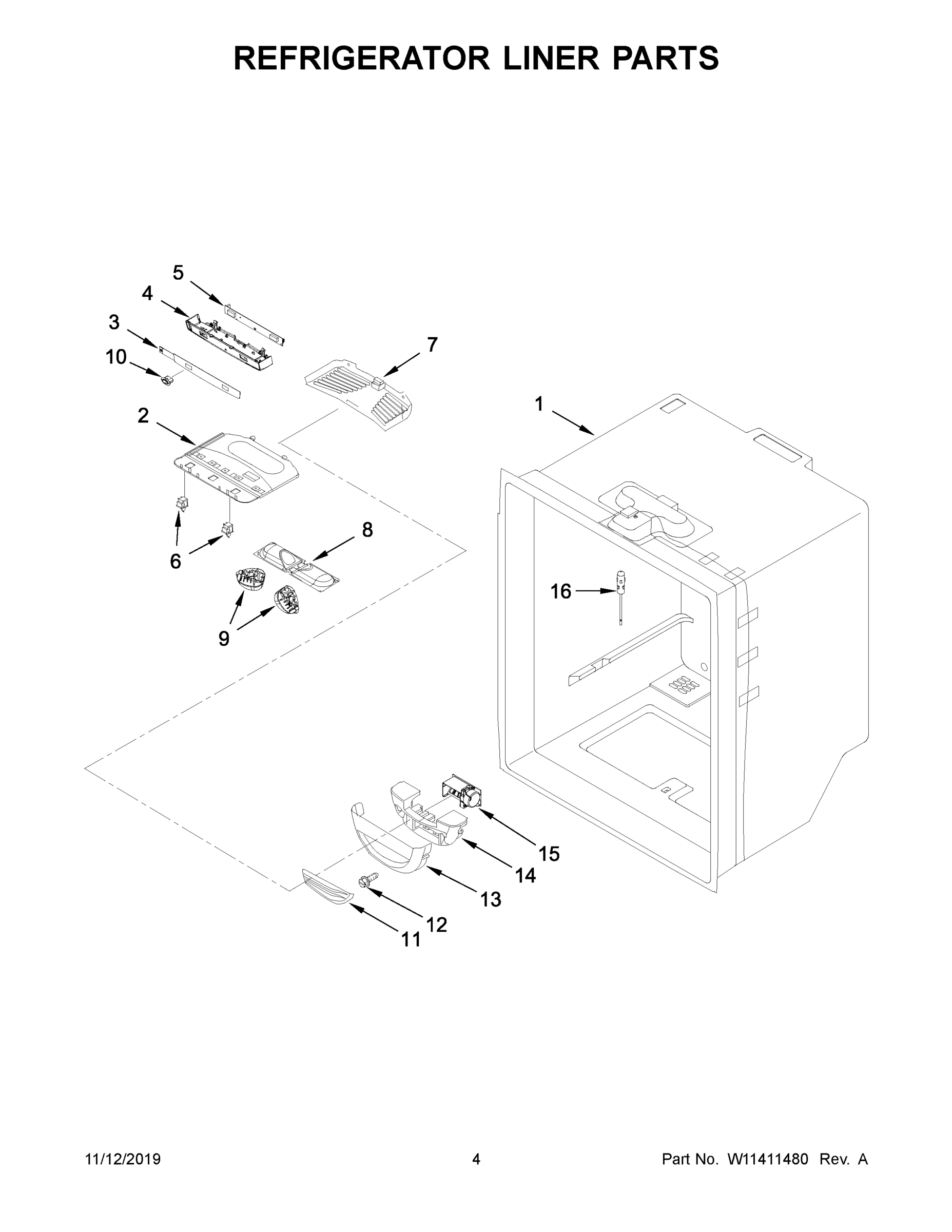 03 - REFRIGERATOR LINER PARTS