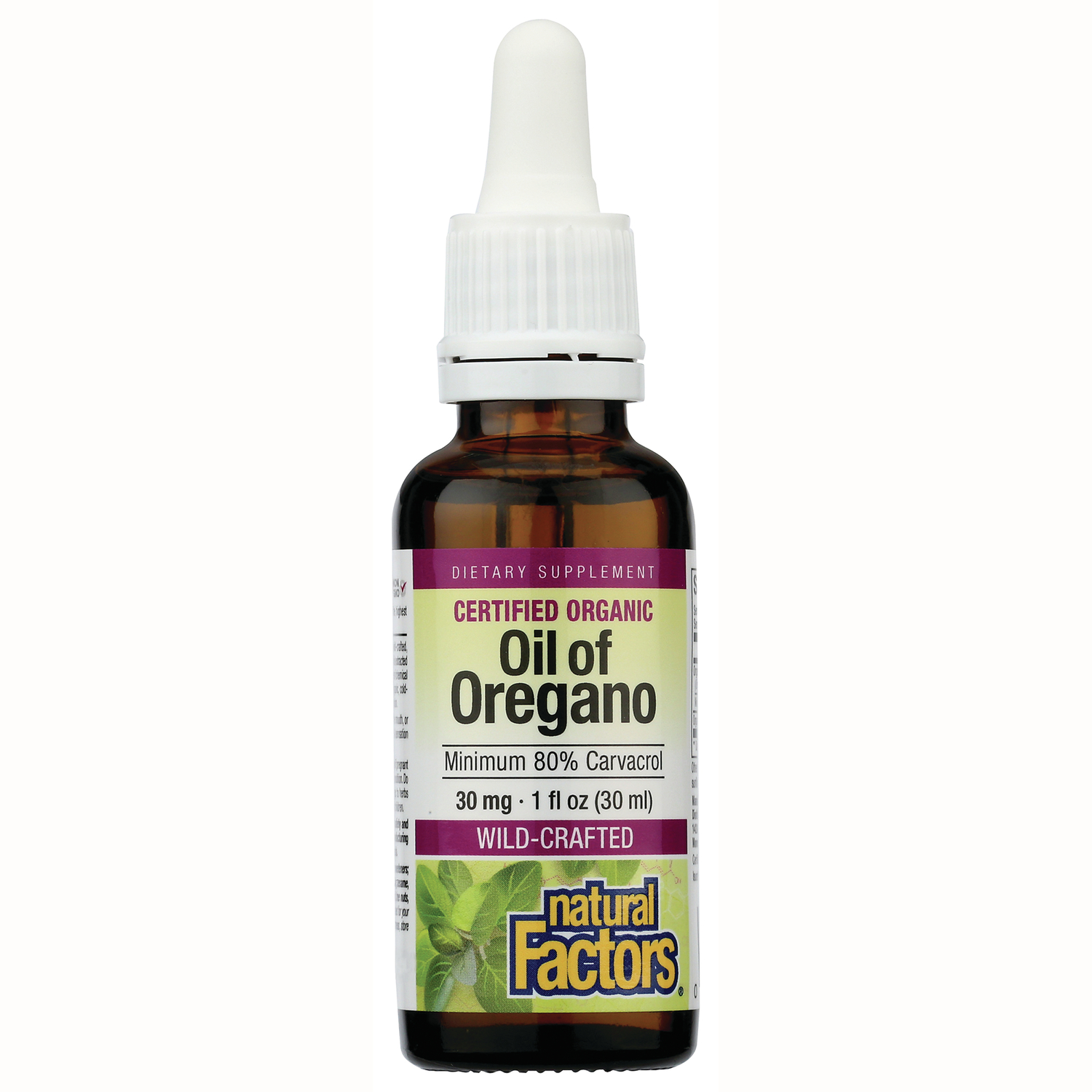 Natural Factors Certified Organic Oil of Oregano Vitamin | 30 mg 1 fl oz Liquid