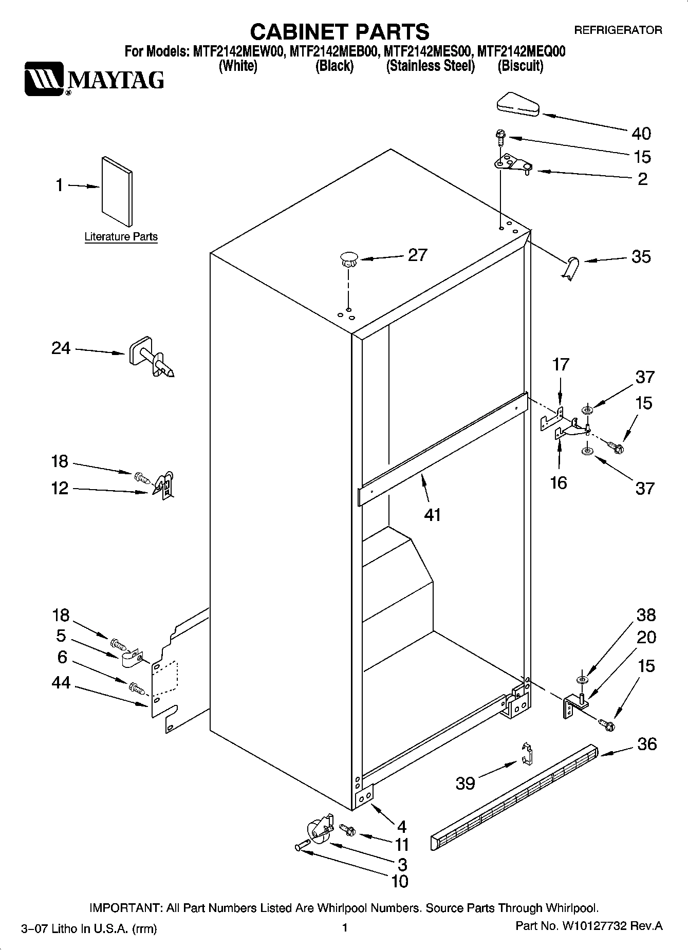 01 - CABINET PARTS