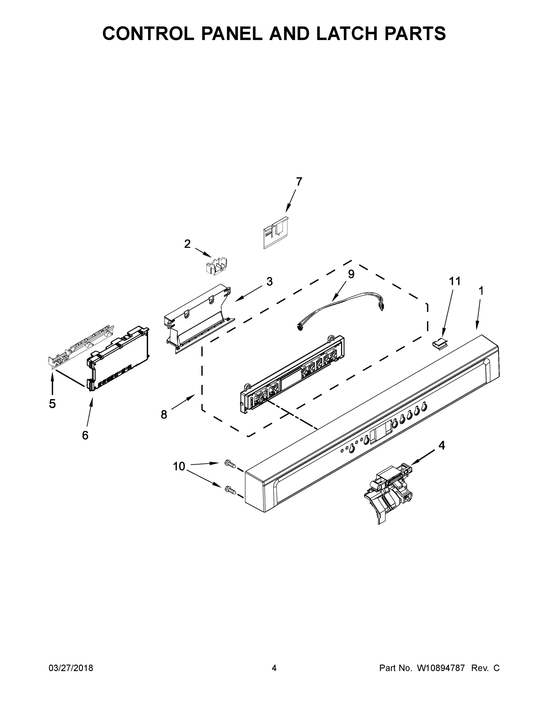 03 - CONTROL PANEL AND LATCH PARTS