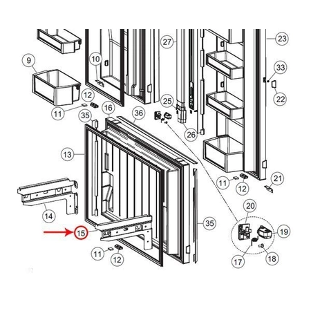 838645 Fisher & Paykel Refrigerator Left Door