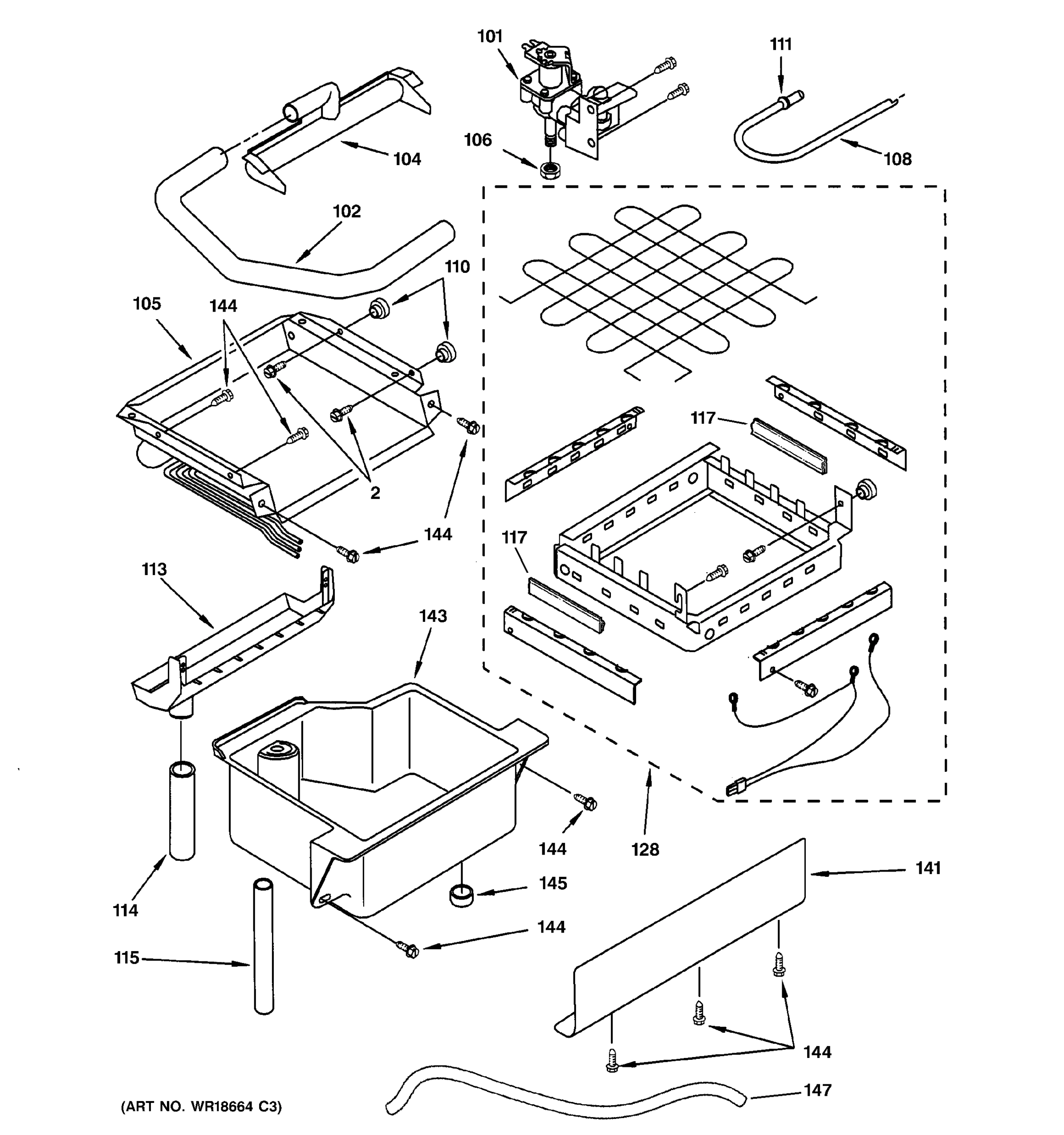 EVAPORATOR, ICE CUTTER & WATER PARTS