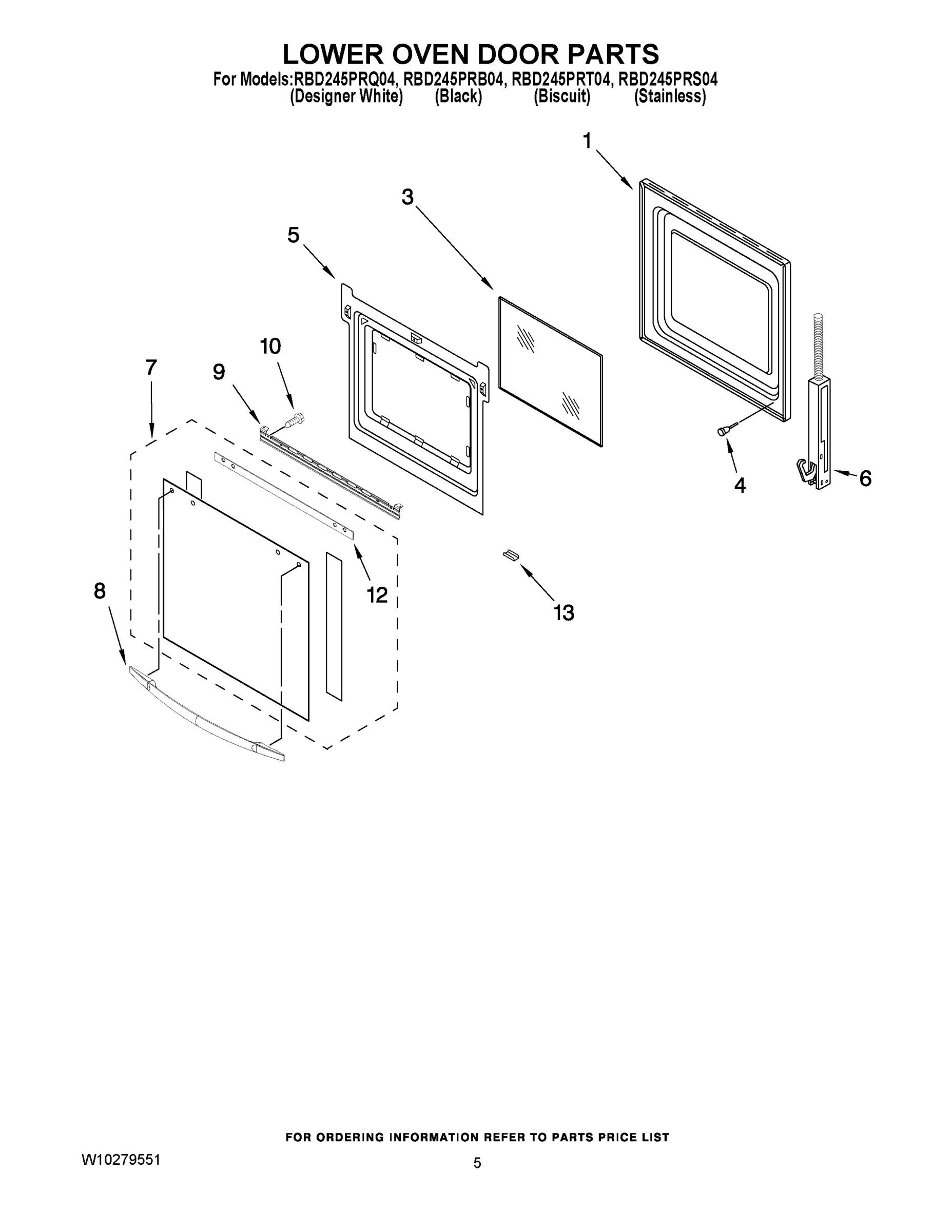 03 - LOWER OVEN DOOR PARTS