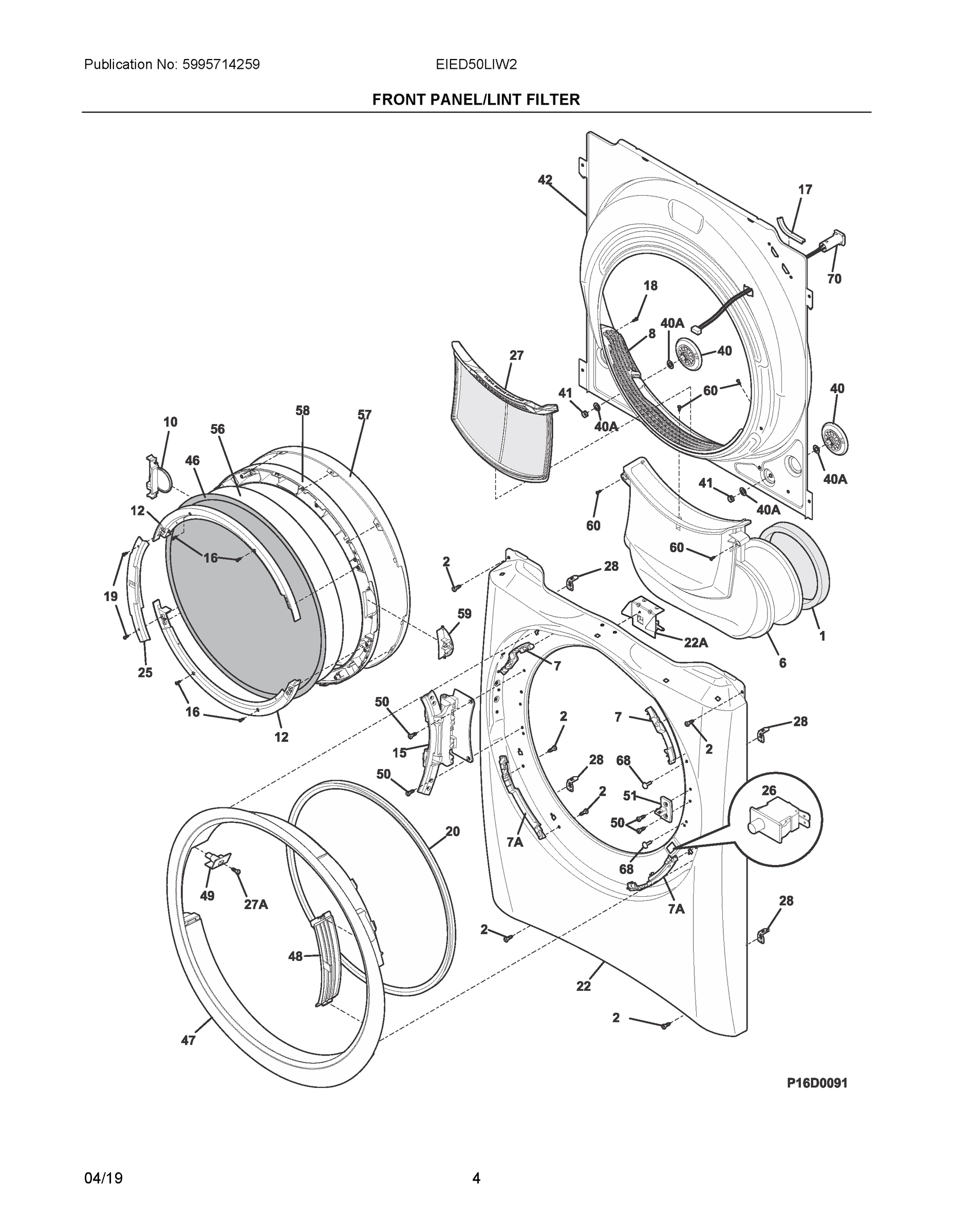 03 - FRONT PANEL/LINT FILTER