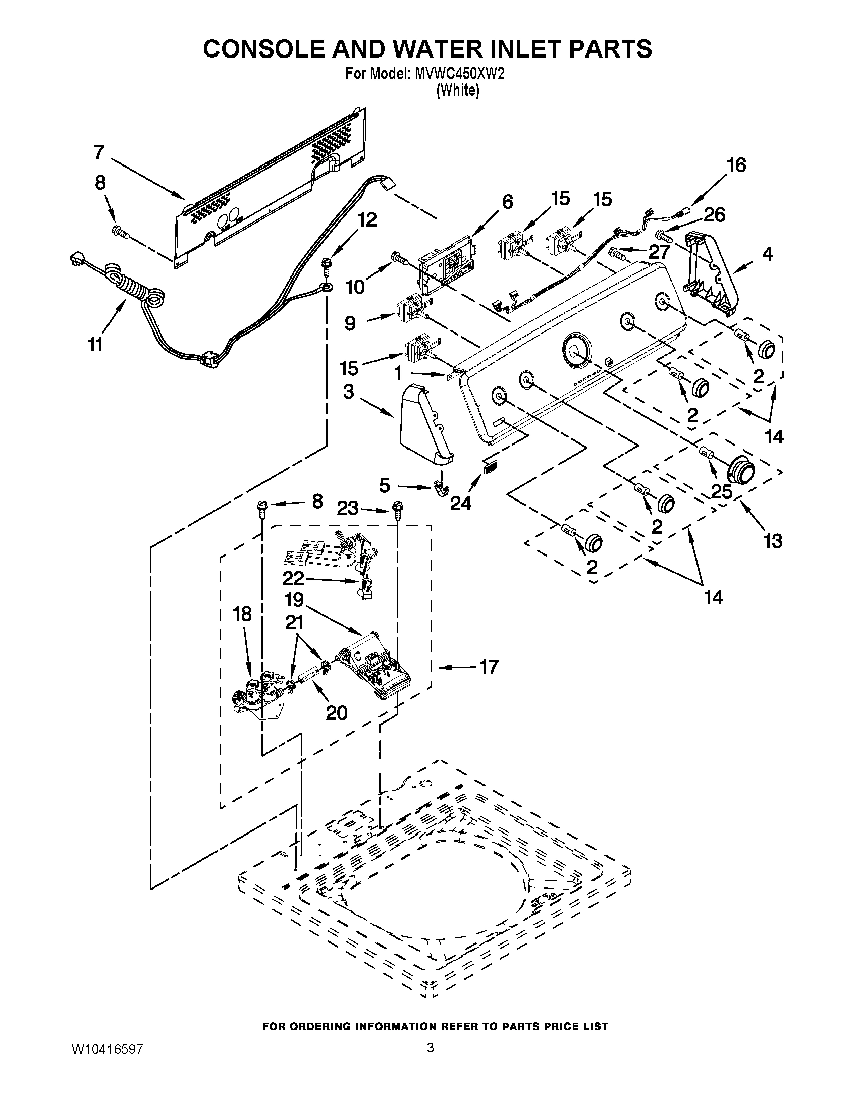 02 - CONSOLE AND WATER INLET PARTS