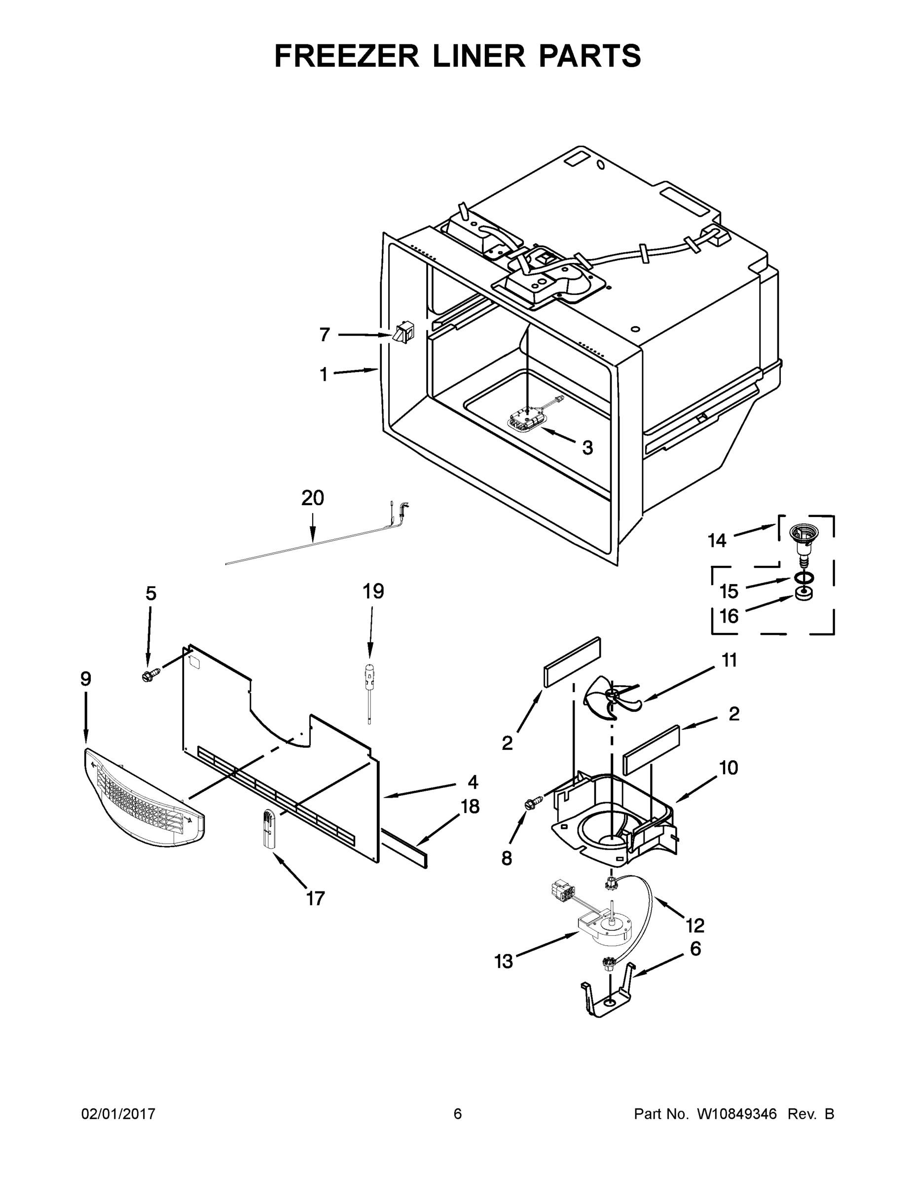 04 - FREEZER LINER PARTS