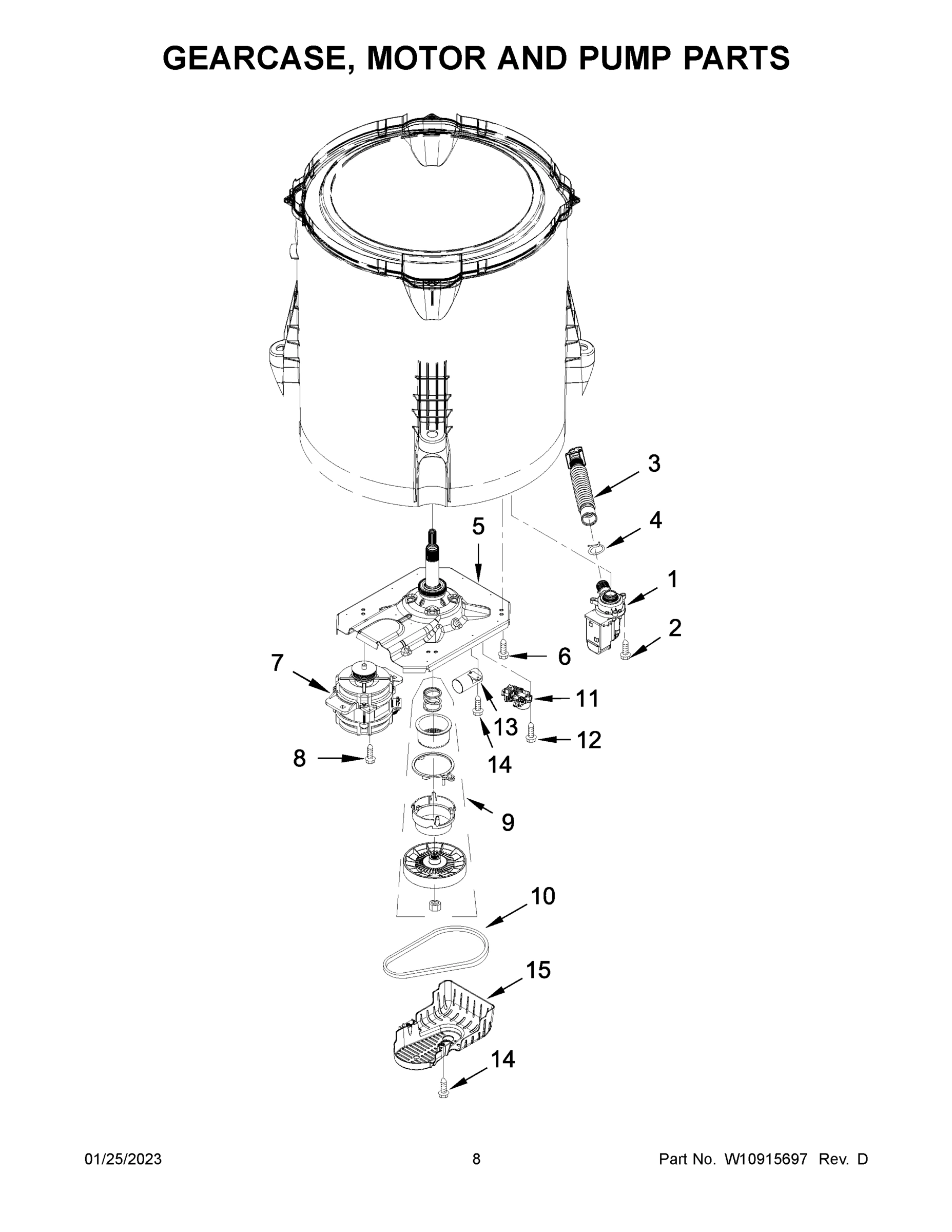 05 - GEARCASE, MOTOR AND PUMP PARTS