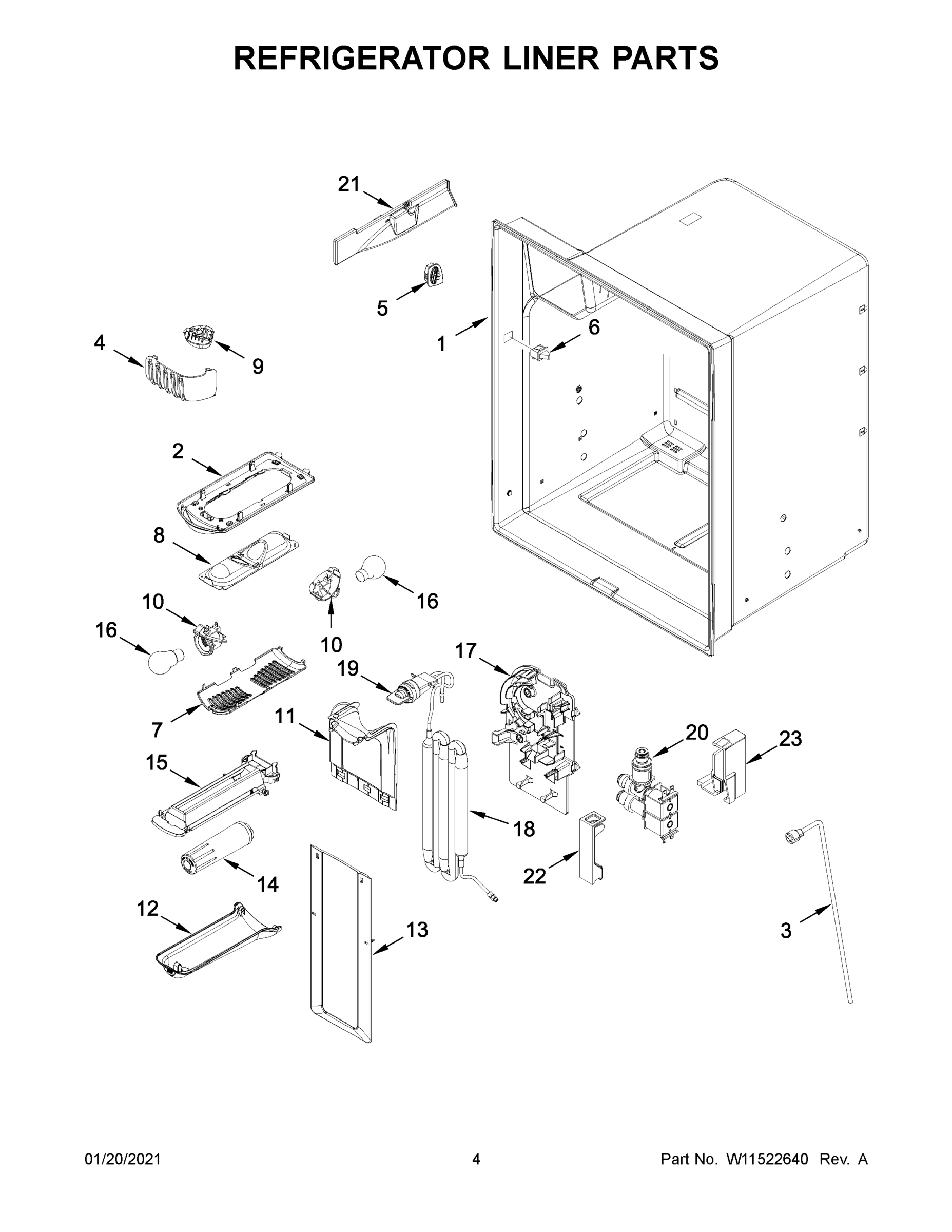 03 - REFRIGERATOR LINER PARTS