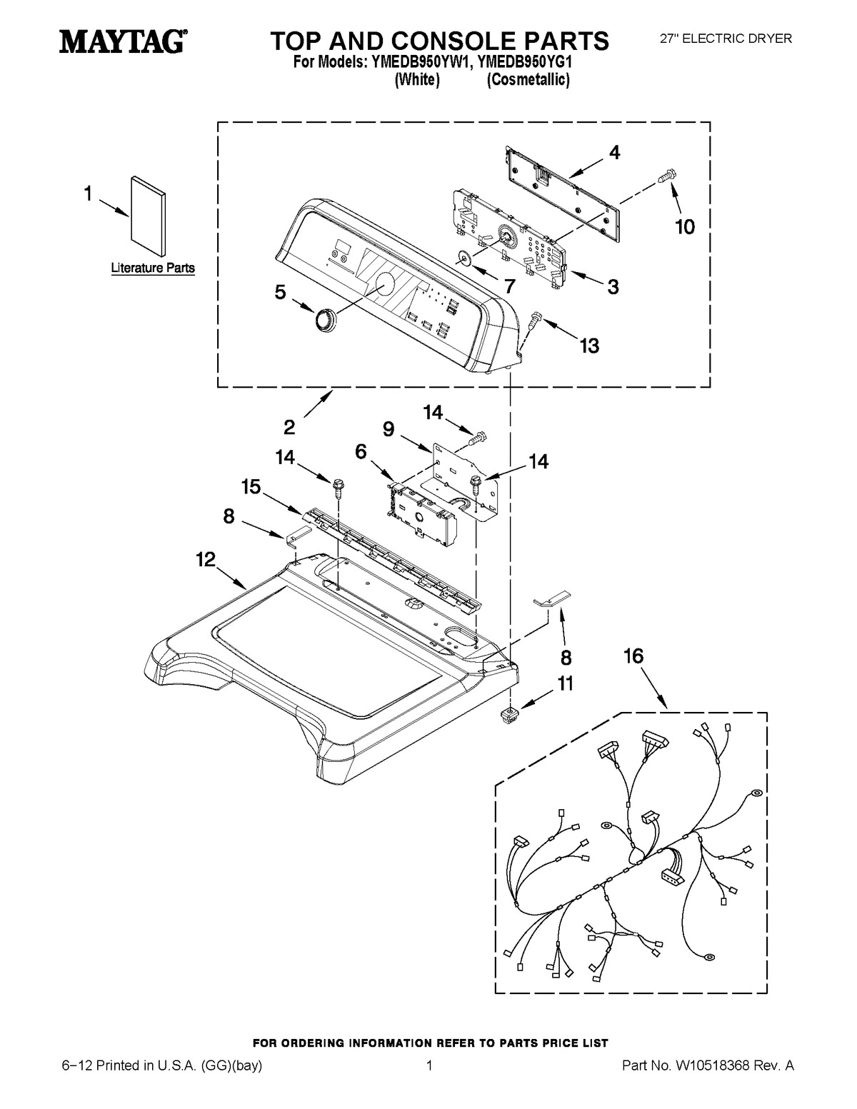 01 - TOP AND CONSOLE PARTS