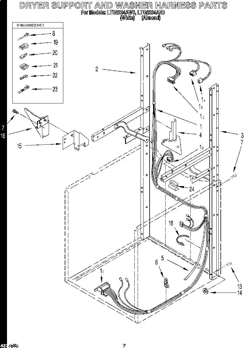 05 - DRYER SUPPORT AND WASHER HARNESS