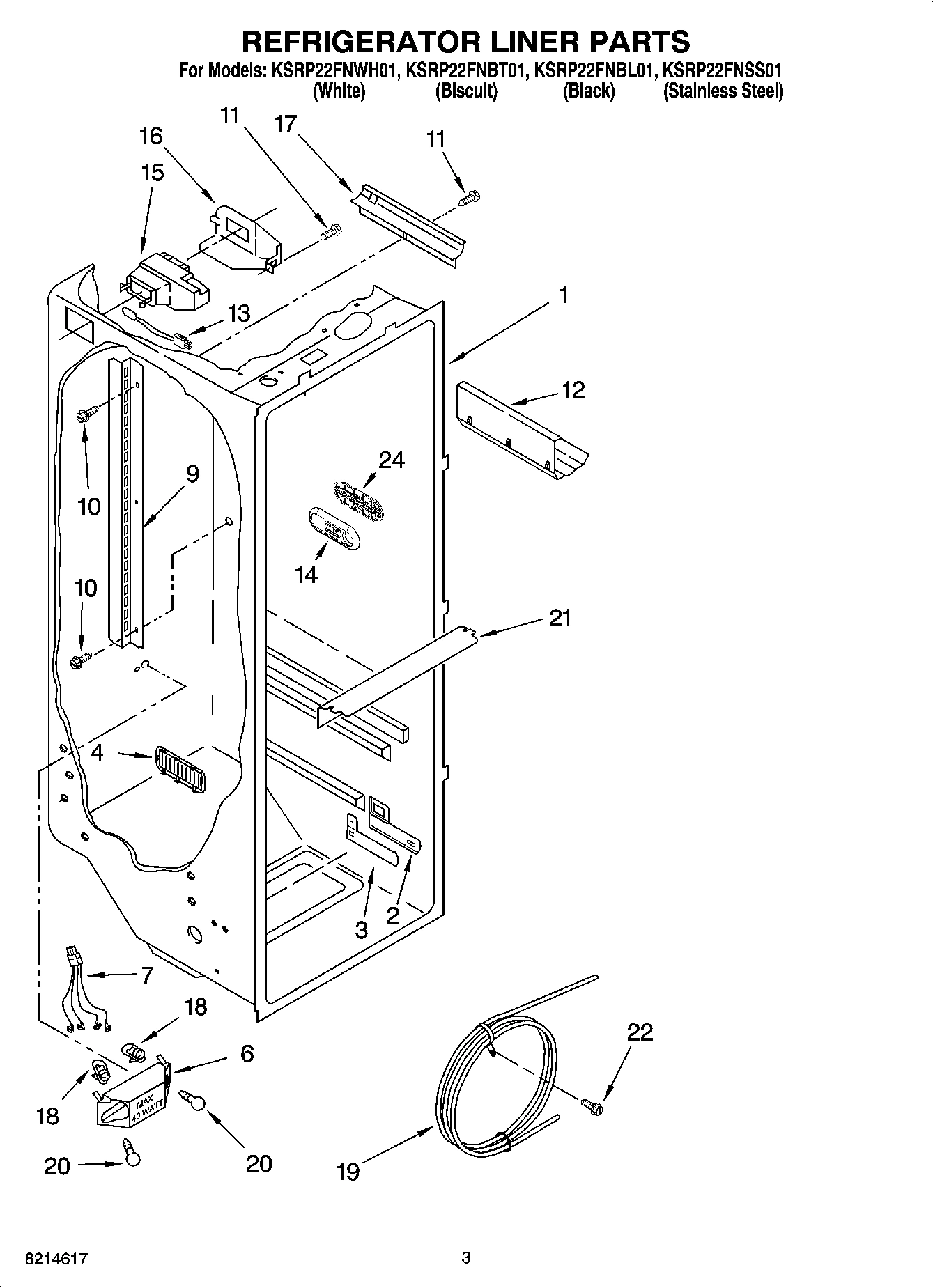 02 - REFRIGERATOR LINER PARTS