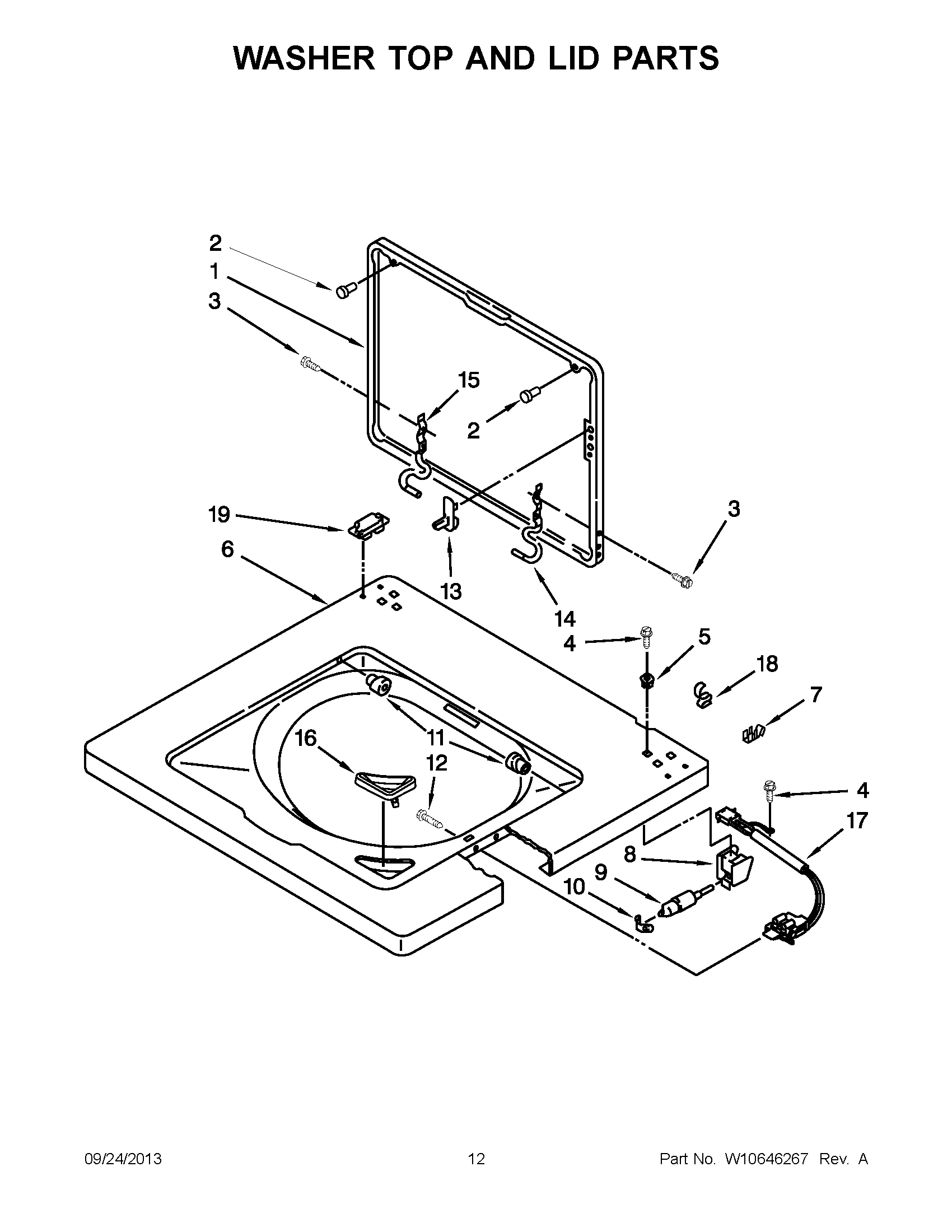07 - WASHER TOP AND LID PARTS