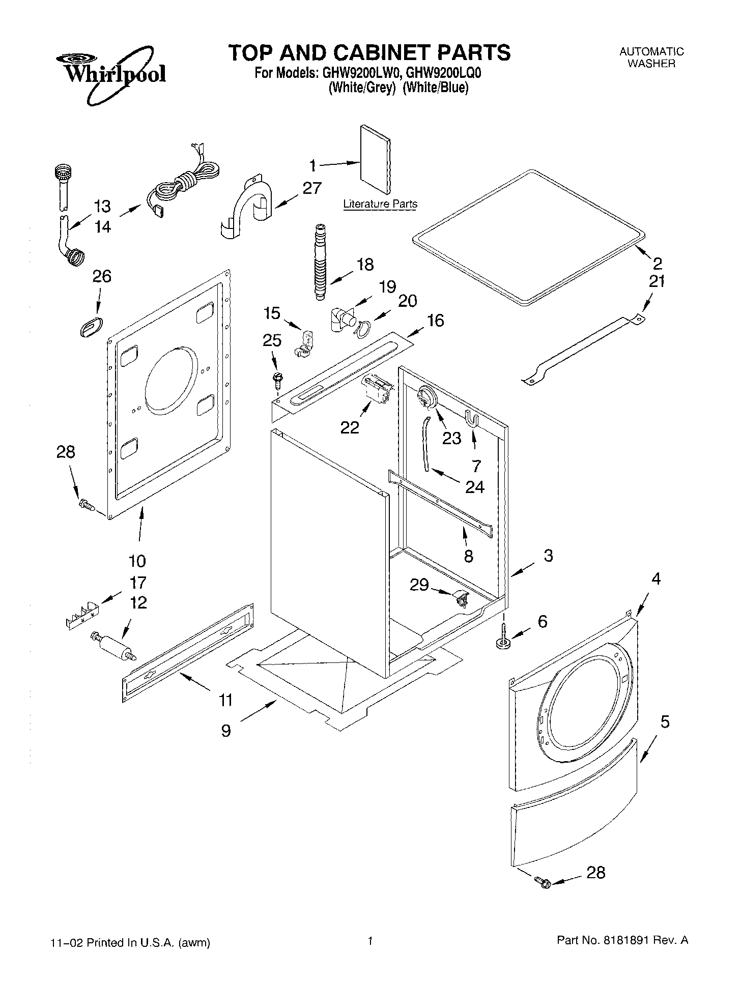 01 - TOP AND CABINET, LITERATURE