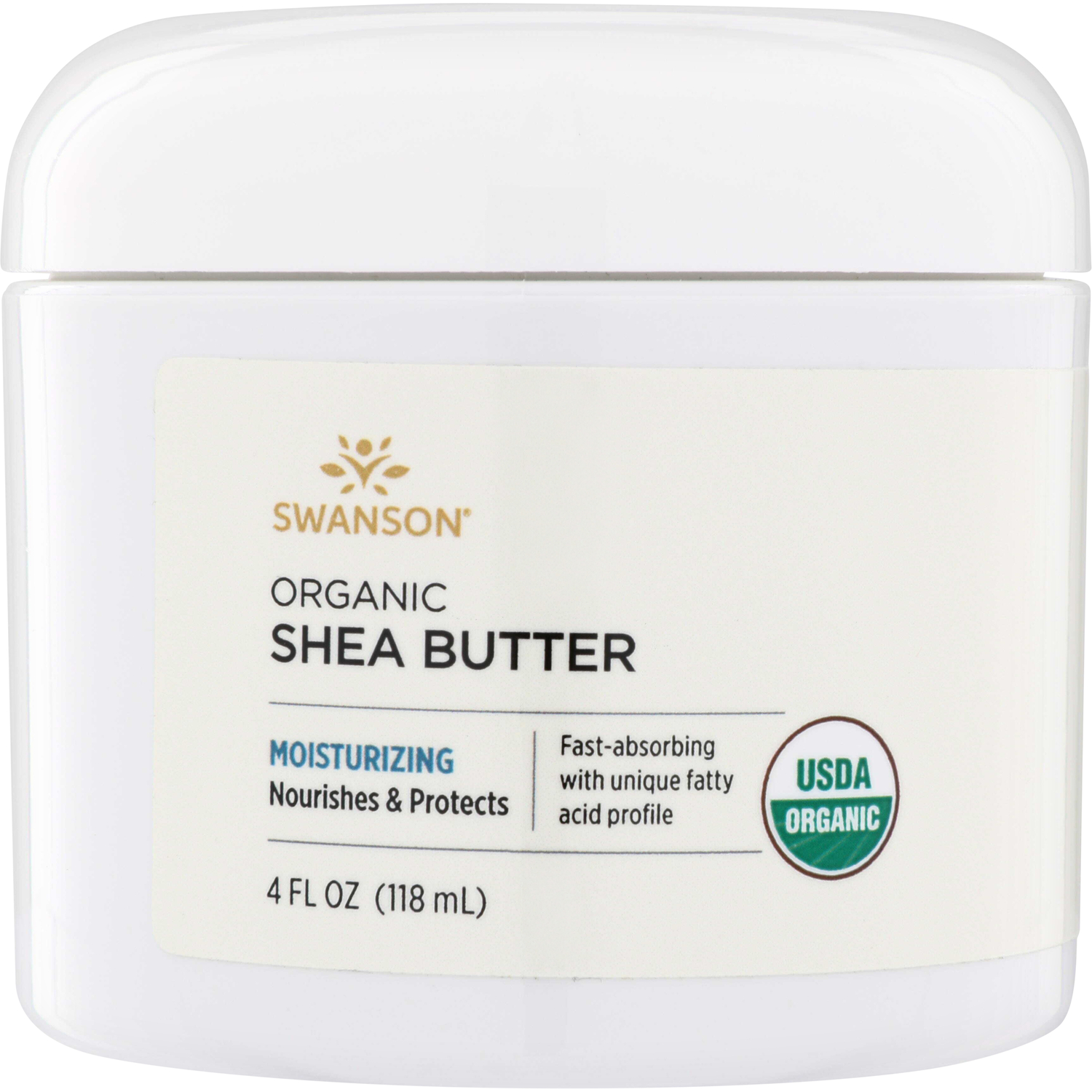 Swanson Vitamins Organic Shea Butter Vitamin | 4 fl oz Solid Oil