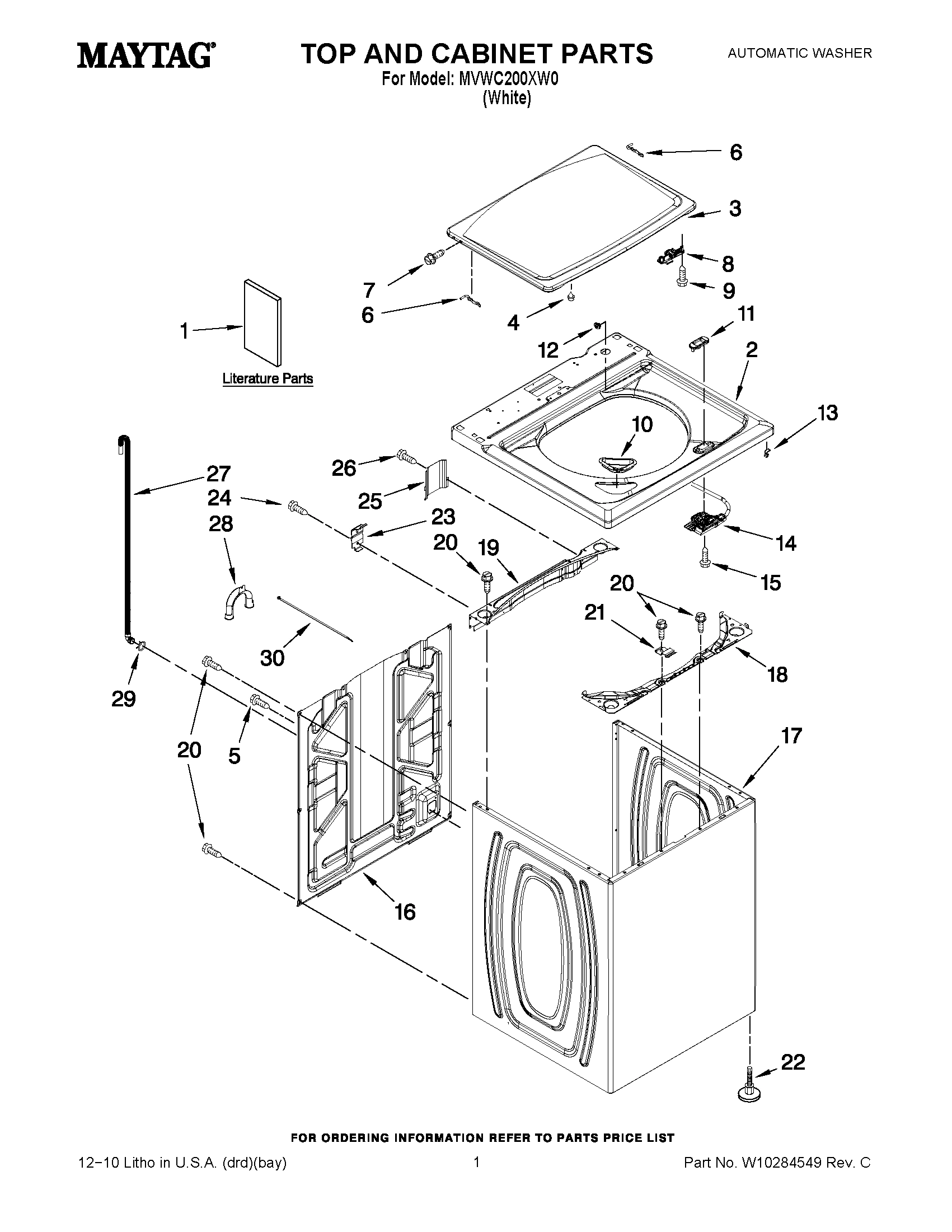 01 - TOP AND CABINET PARTS