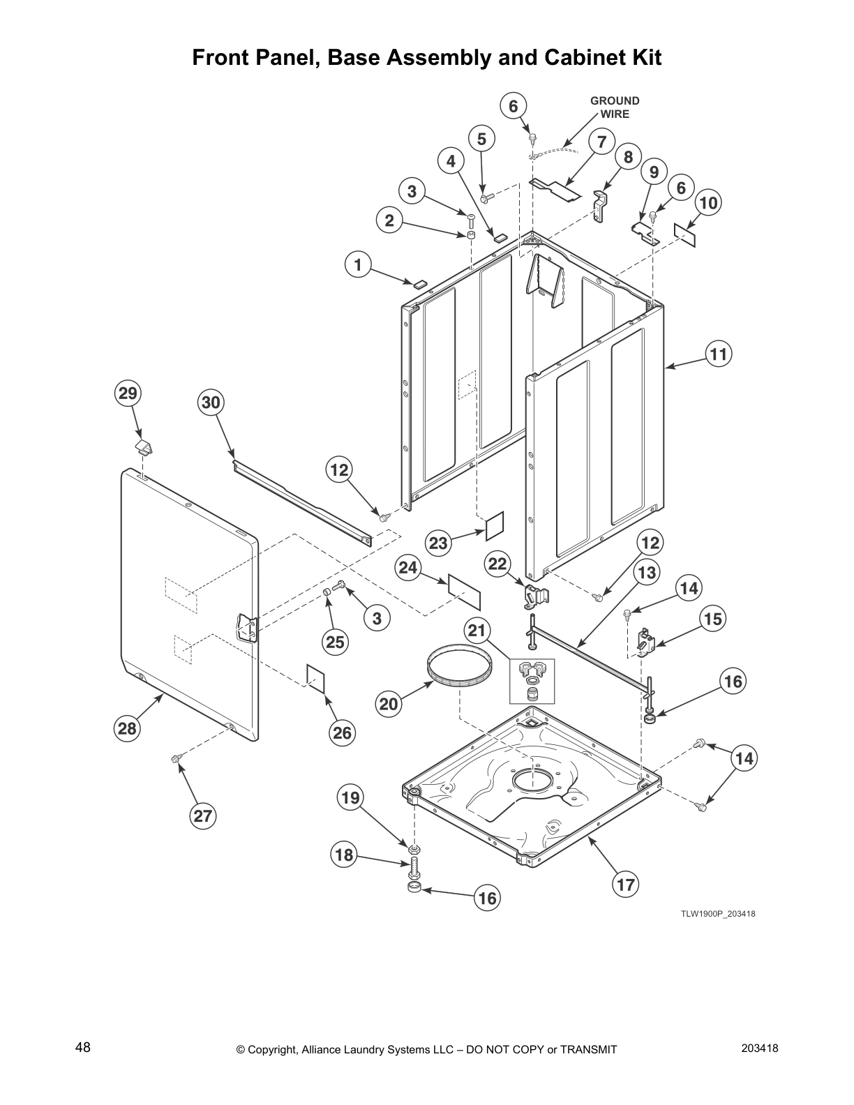 Front Panel, Base Assembly and Cabinet Kit