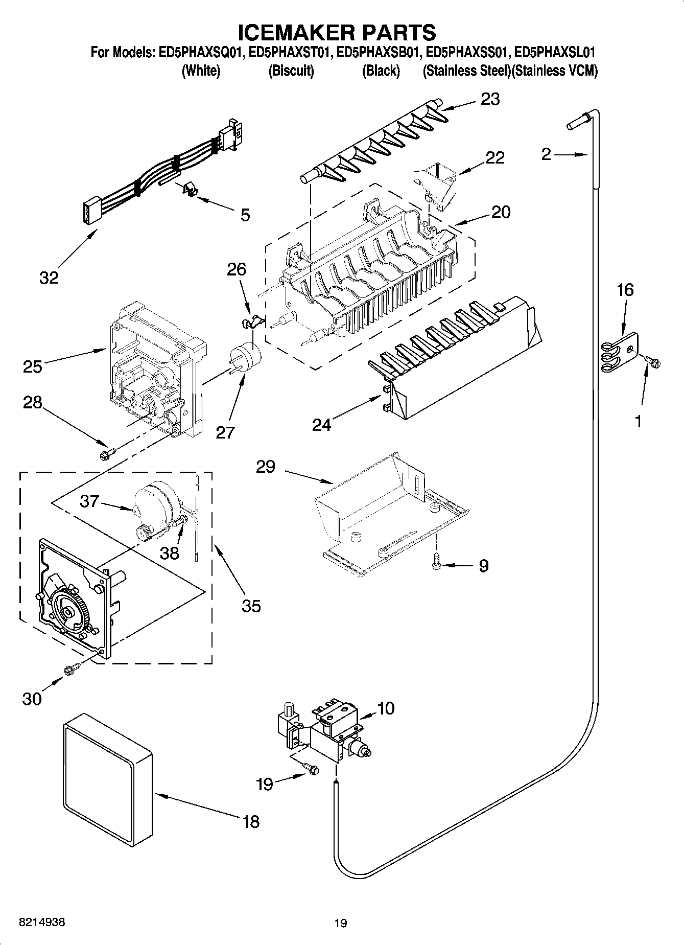 12 - ICEMAKER PARTS, OPTIONAL PARTS (NOT INCLUDED)