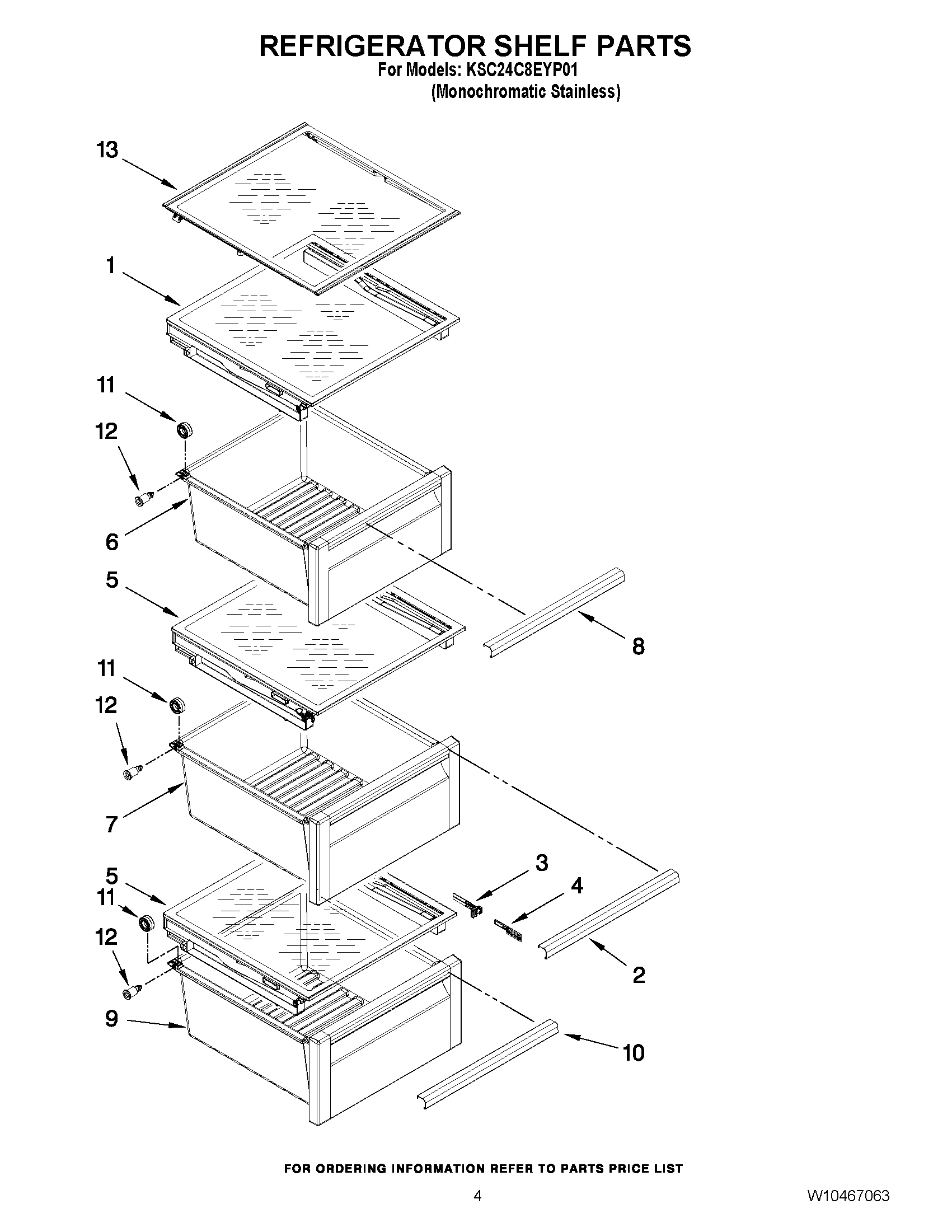 03 - REFRIGERATOR SHELF PARTS