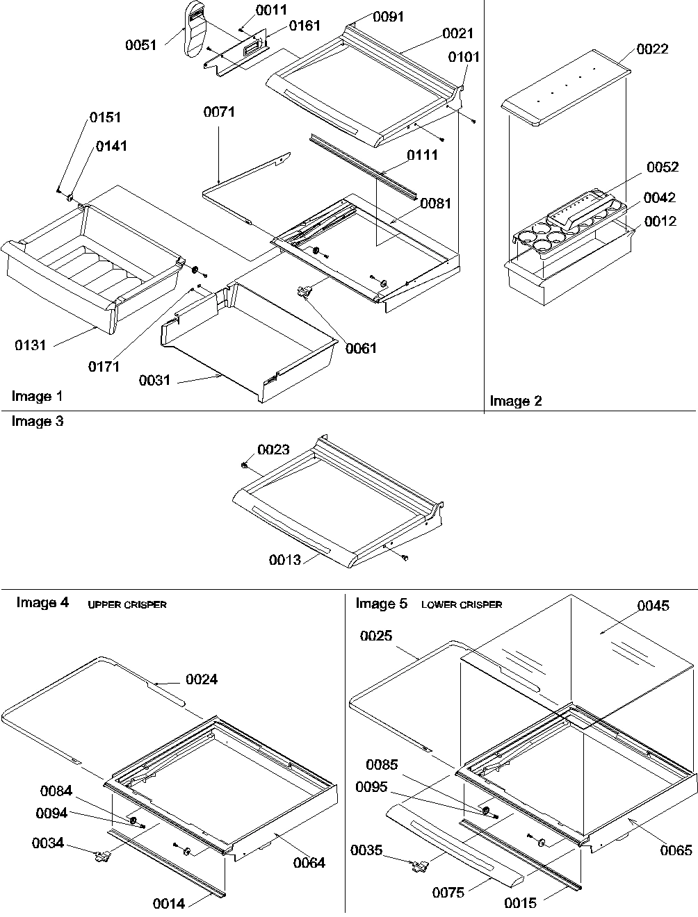 03 - Deli, Shelves, Crisper Assy