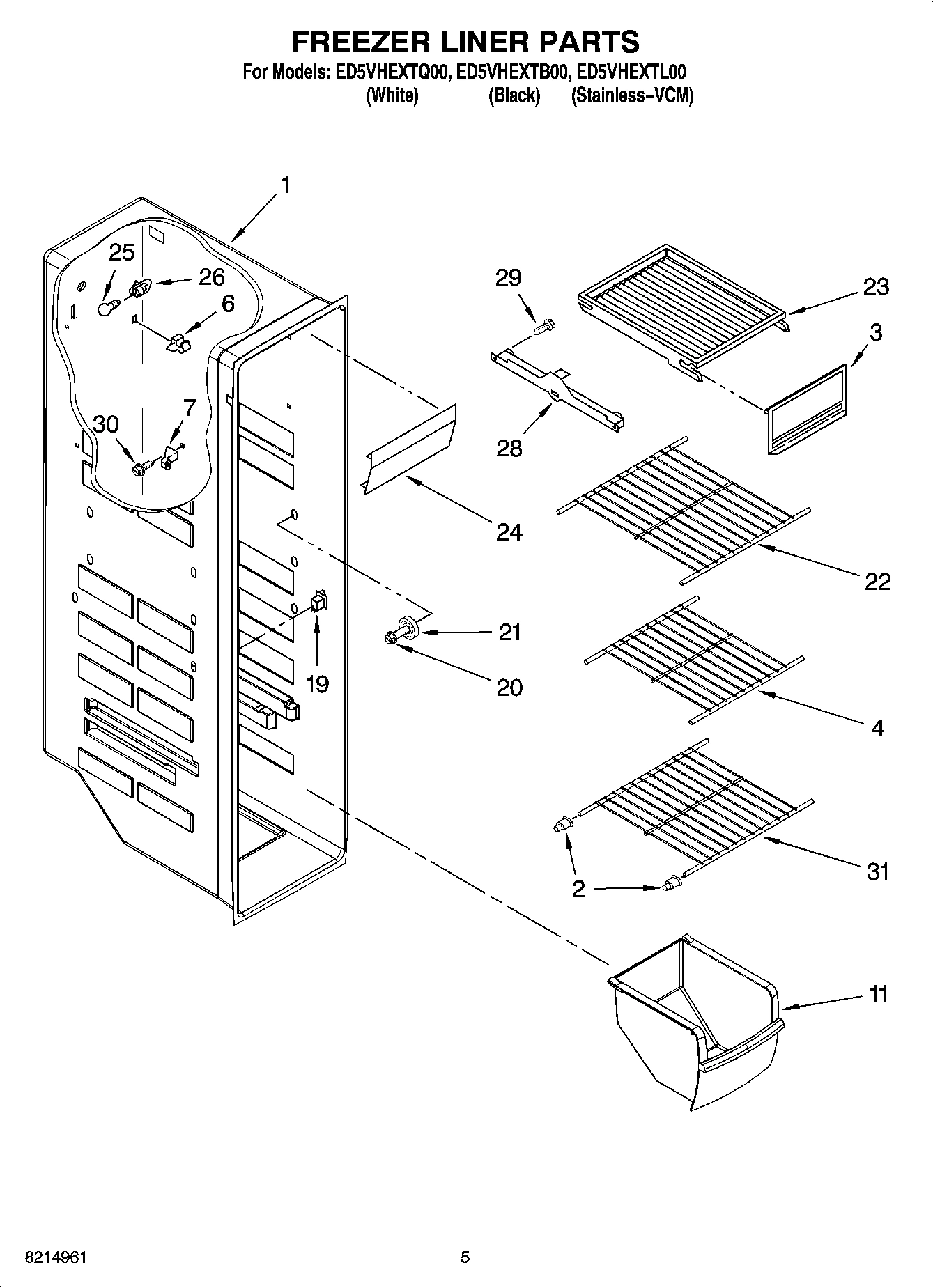 04 - FREEZER LINER PARTS