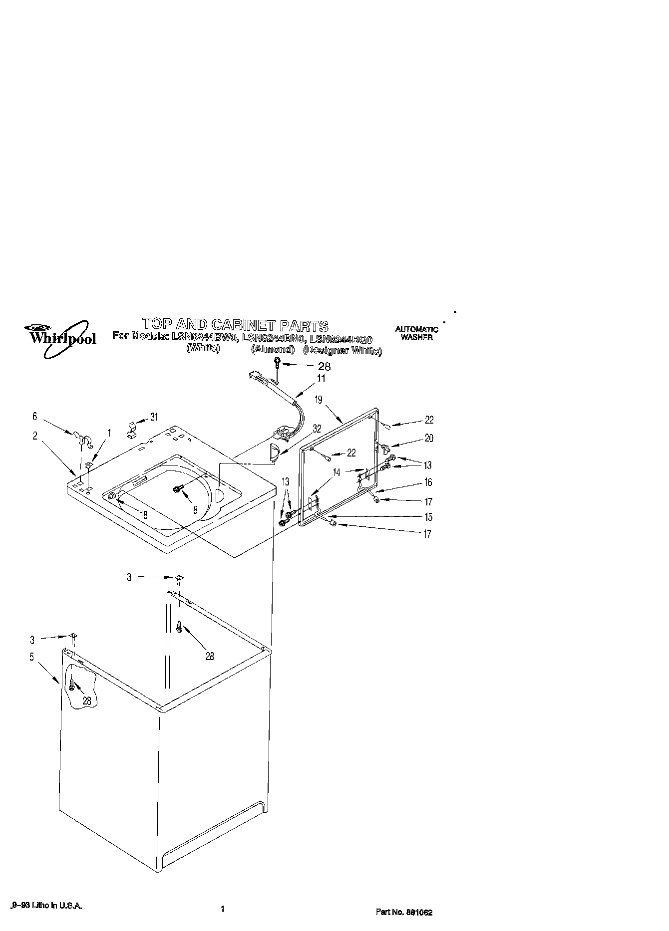 01 - TOP AND CABINET, LIT/OPTIONAL