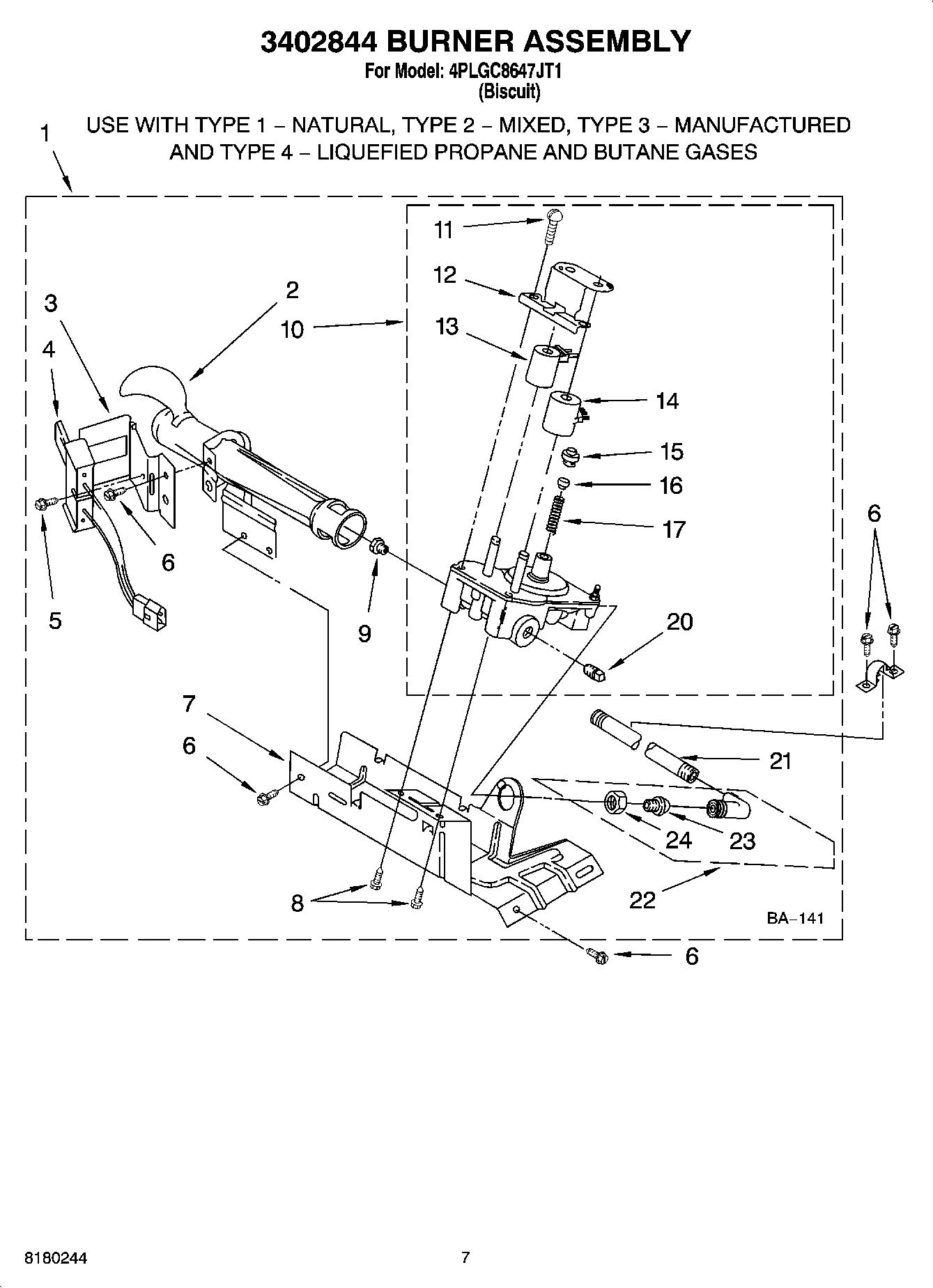 04 - 3402844 BURNER ASSEMBLY