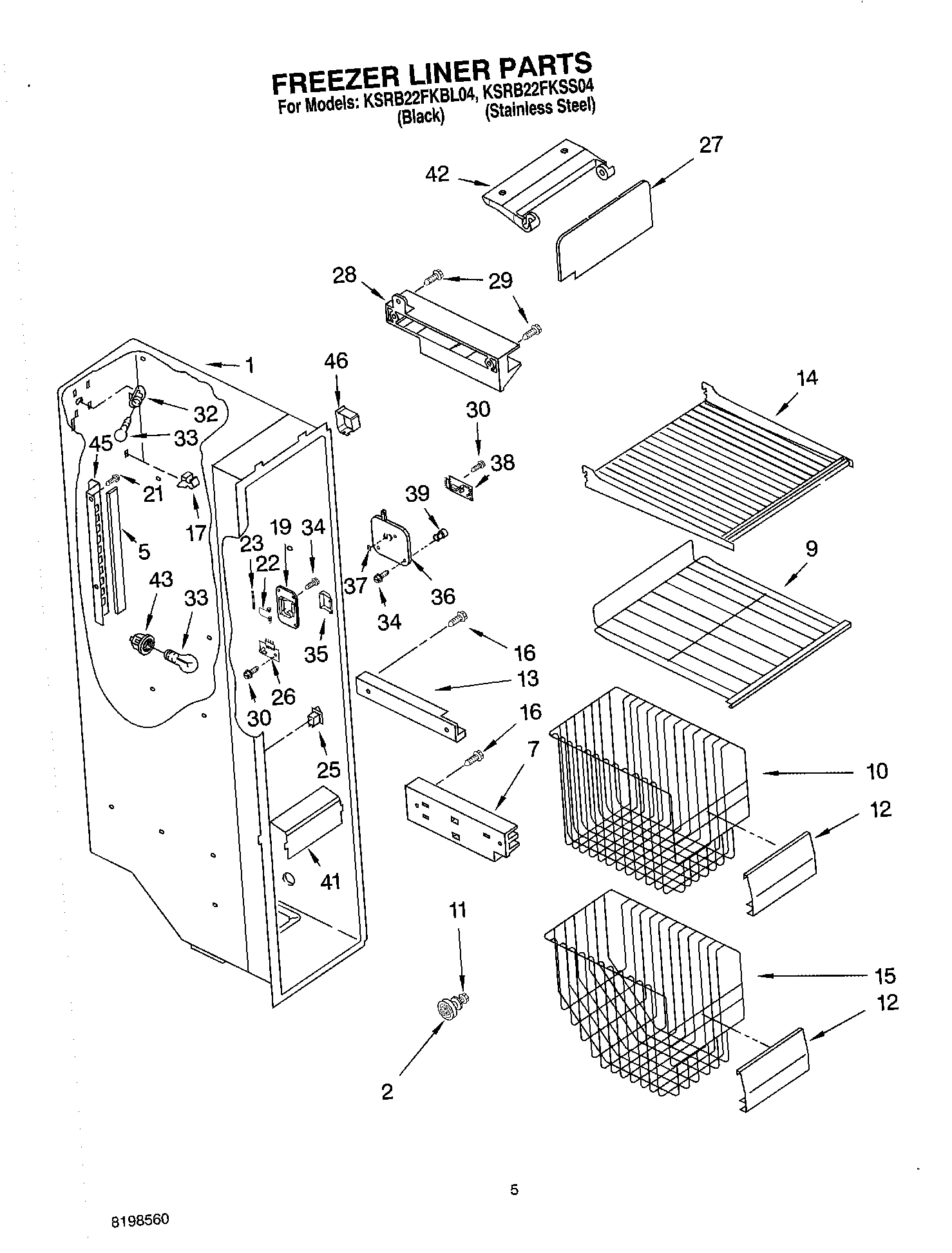 04 - FREEZER LINER PARTS