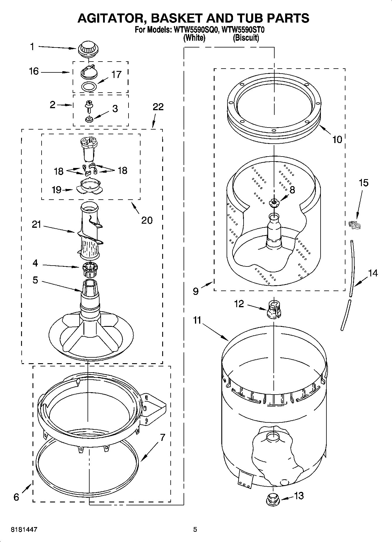 03 - AGITATOR, BASKET AND TUB PARTS