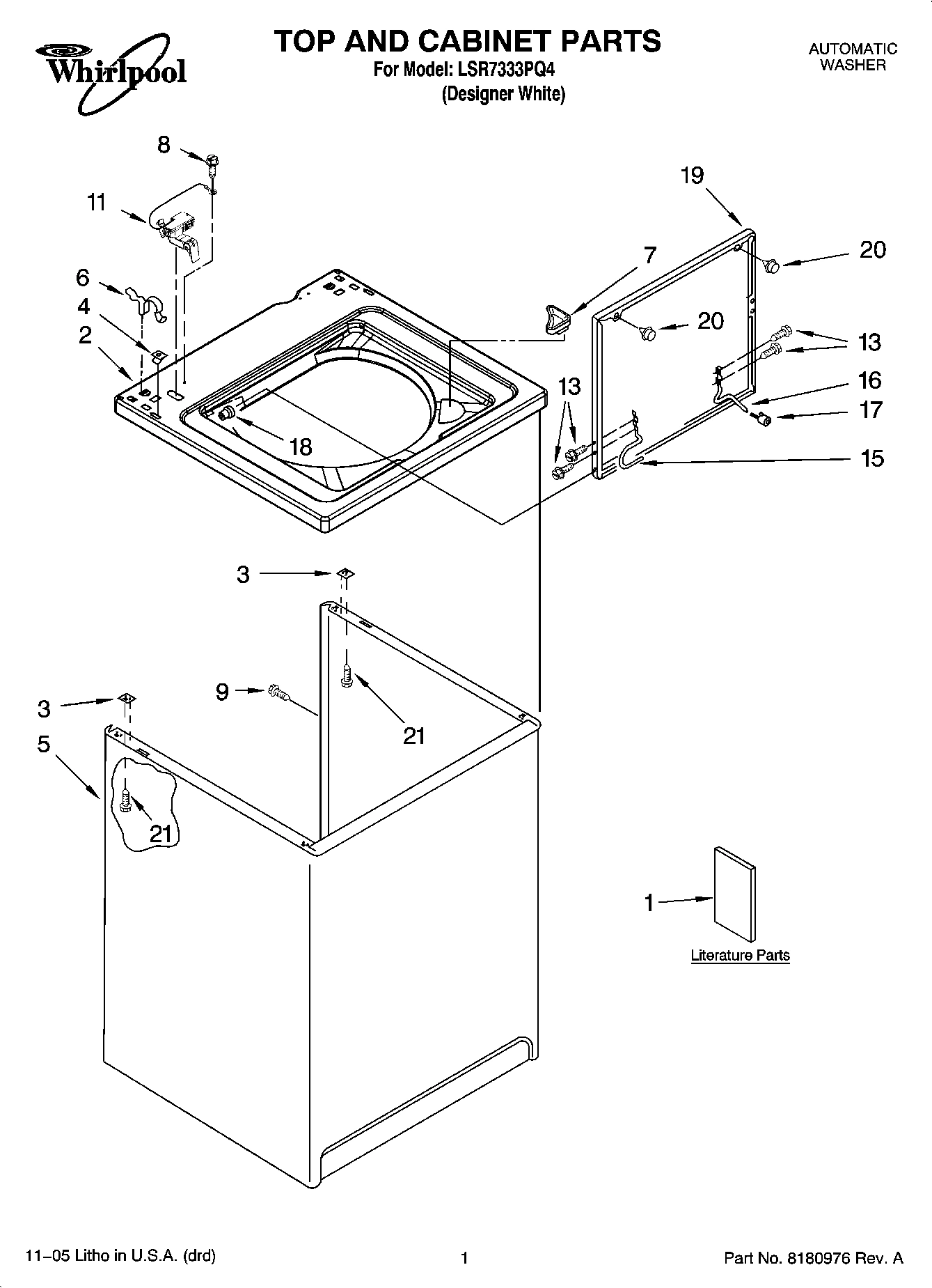 01 - TOP AND CABINET PARTS