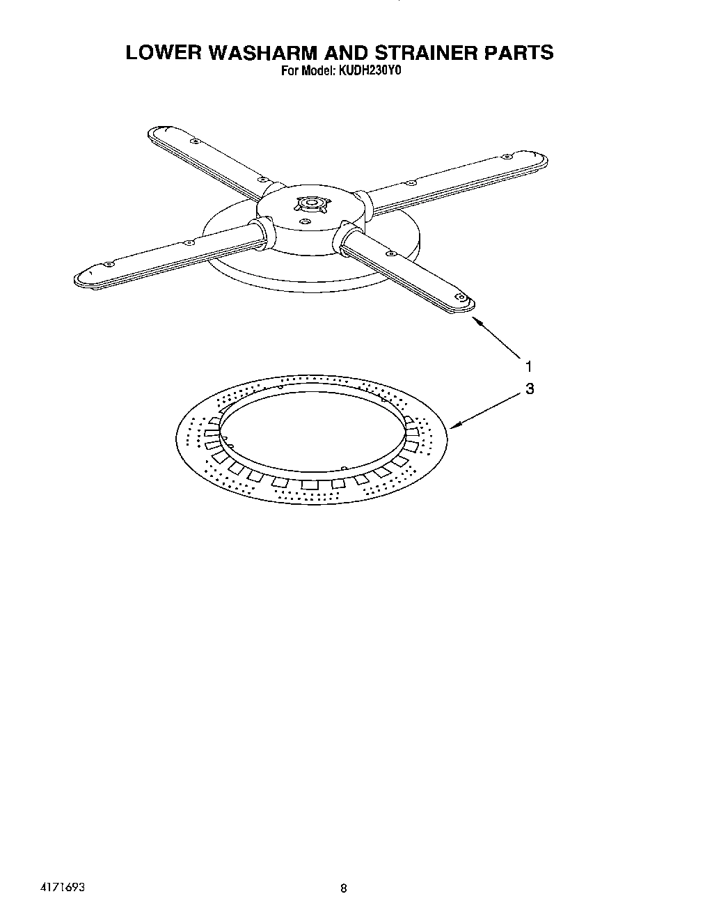 06 - LOWER WASHARM AND STRAINER