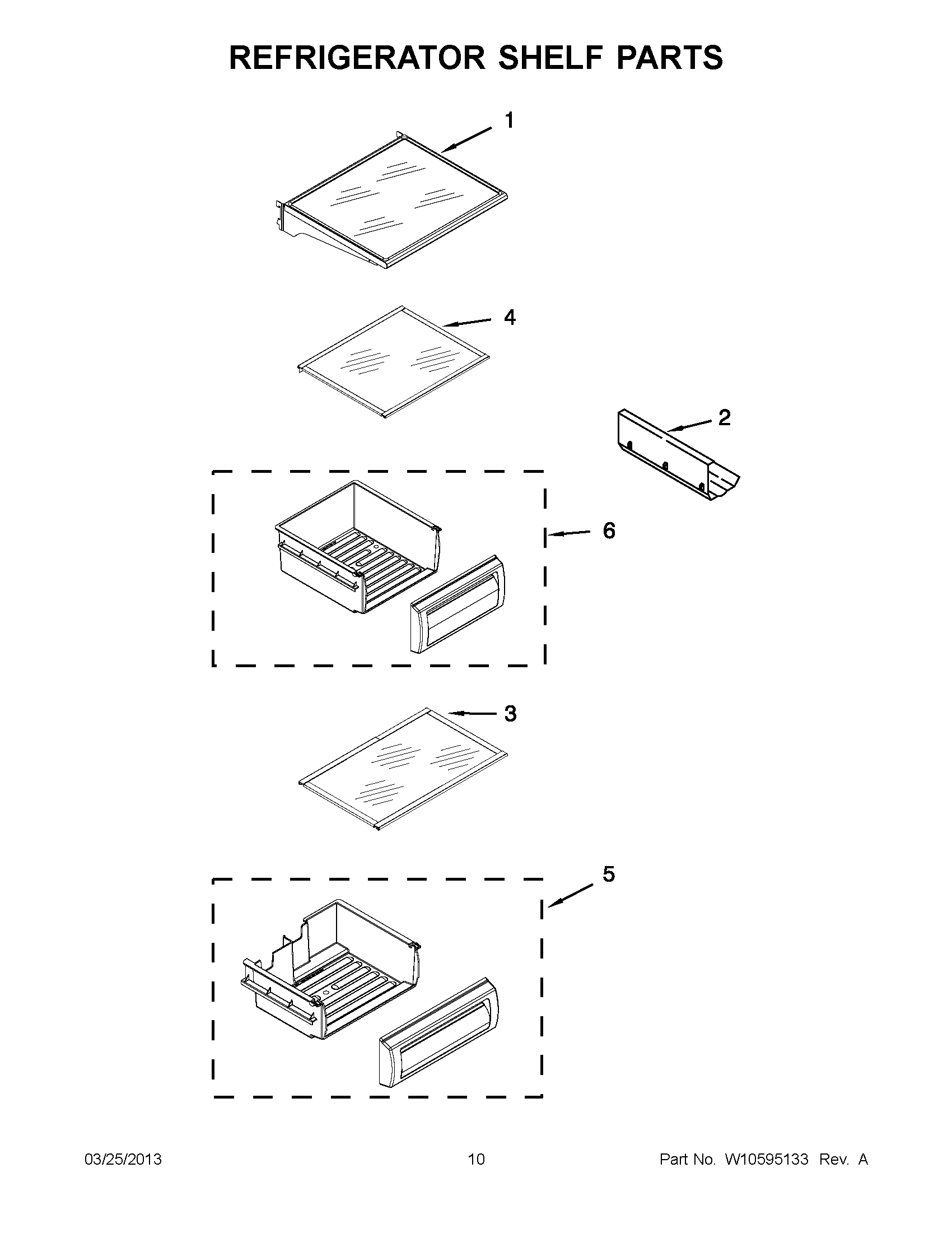 05 - REFRIGERATOR SHELF PARTS