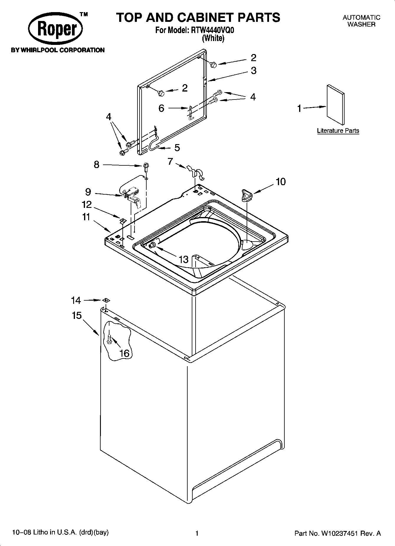 01 - TOP AND CABINET PARTS