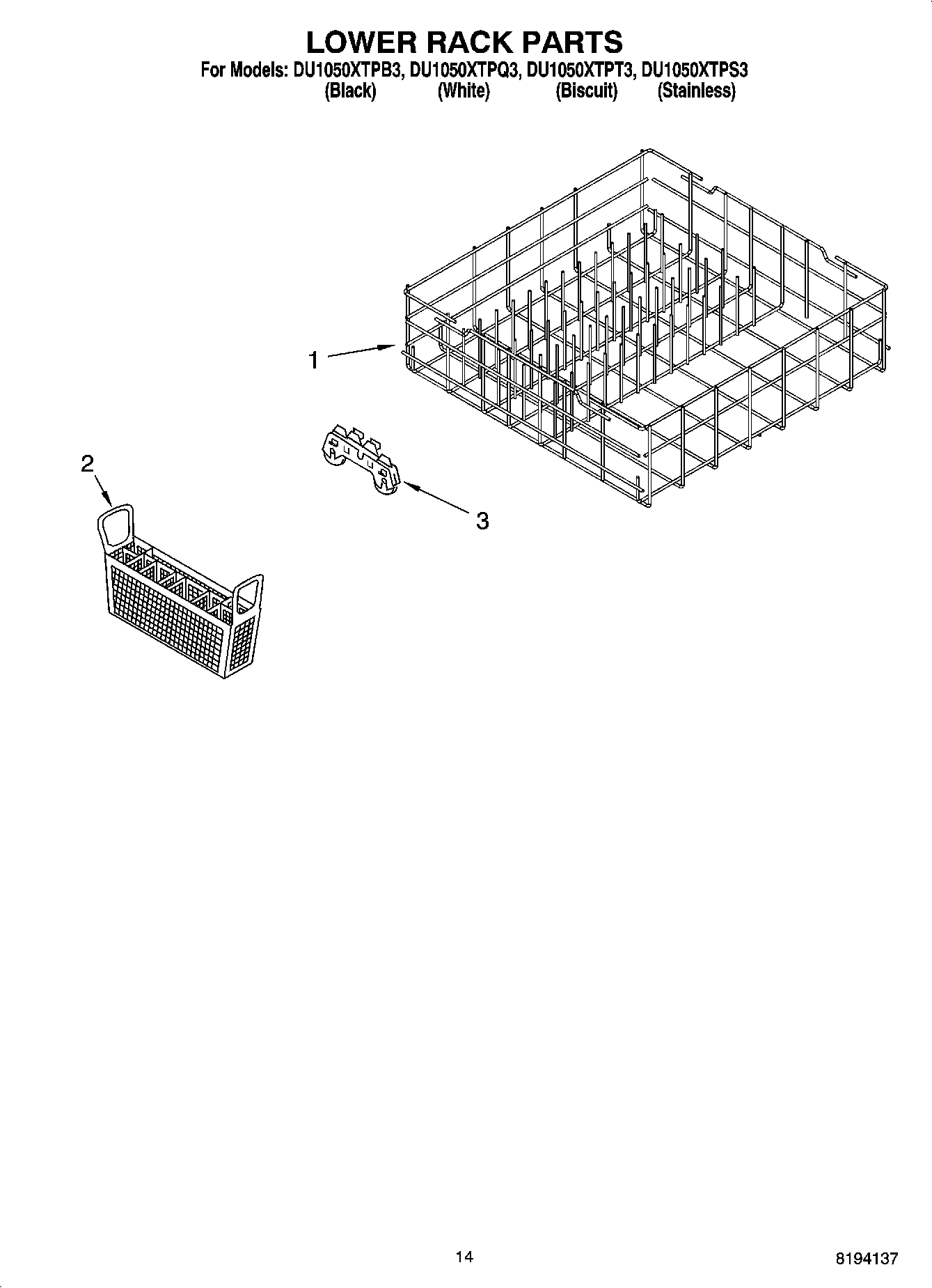 11 - LOWER RACK PARTS, OPTIONAL PARTS (NOT INCLUDED)