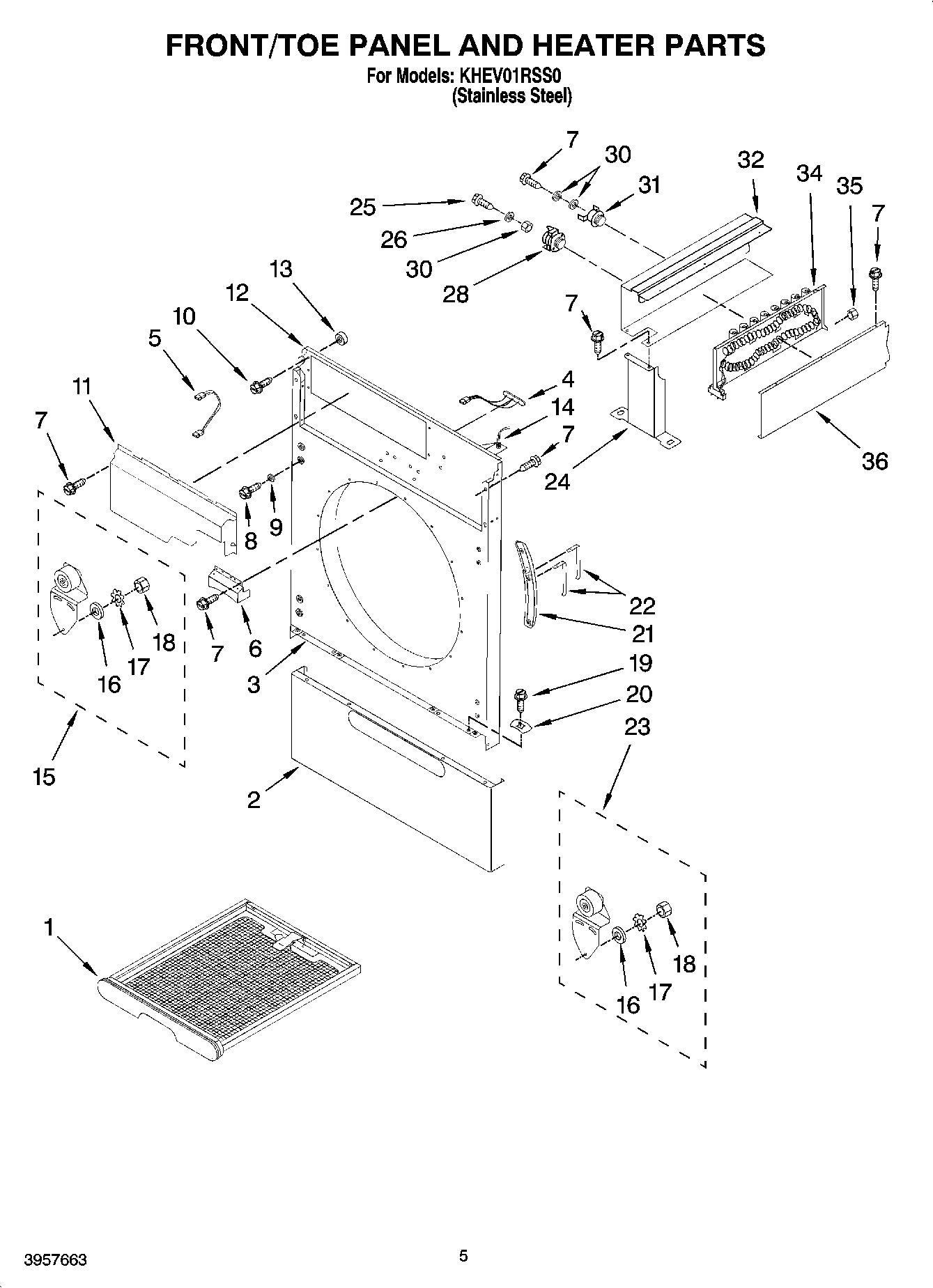 03 - FRONT/TOE PANEL AND HEATER PARTS