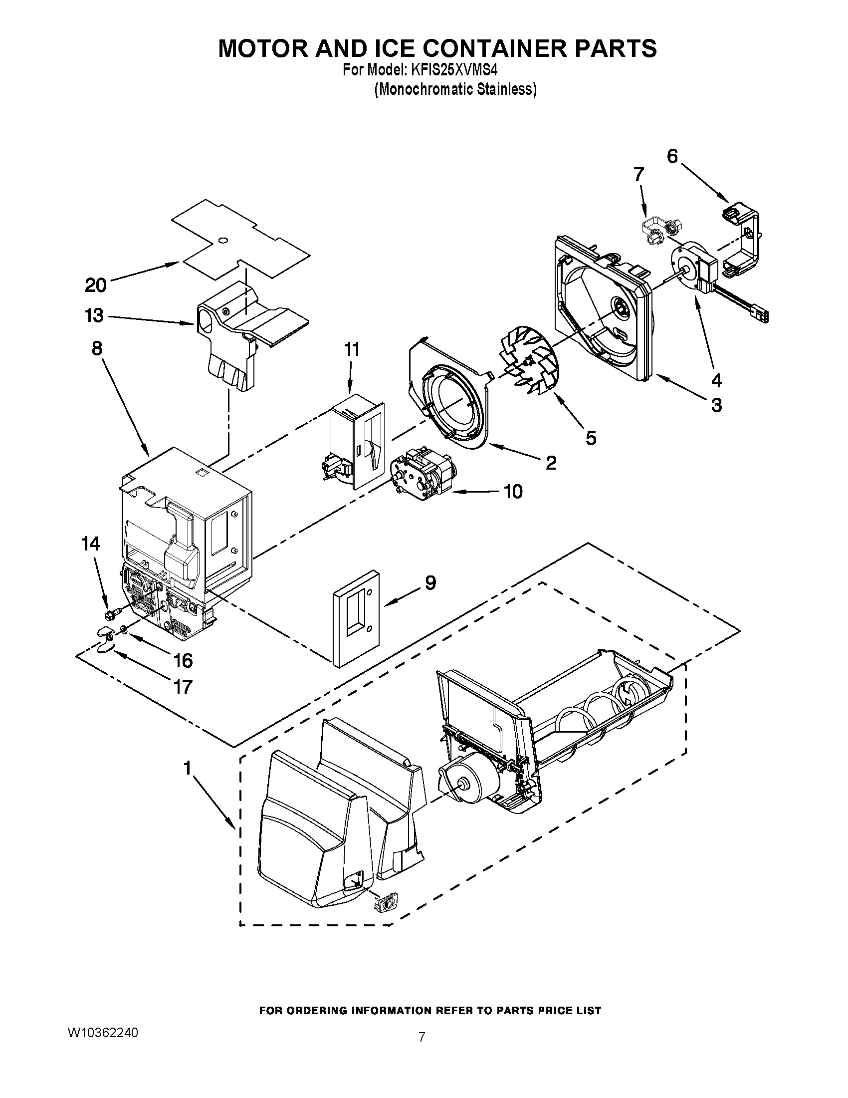 04 - MOTOR AND ICE CONTAINER PARTS