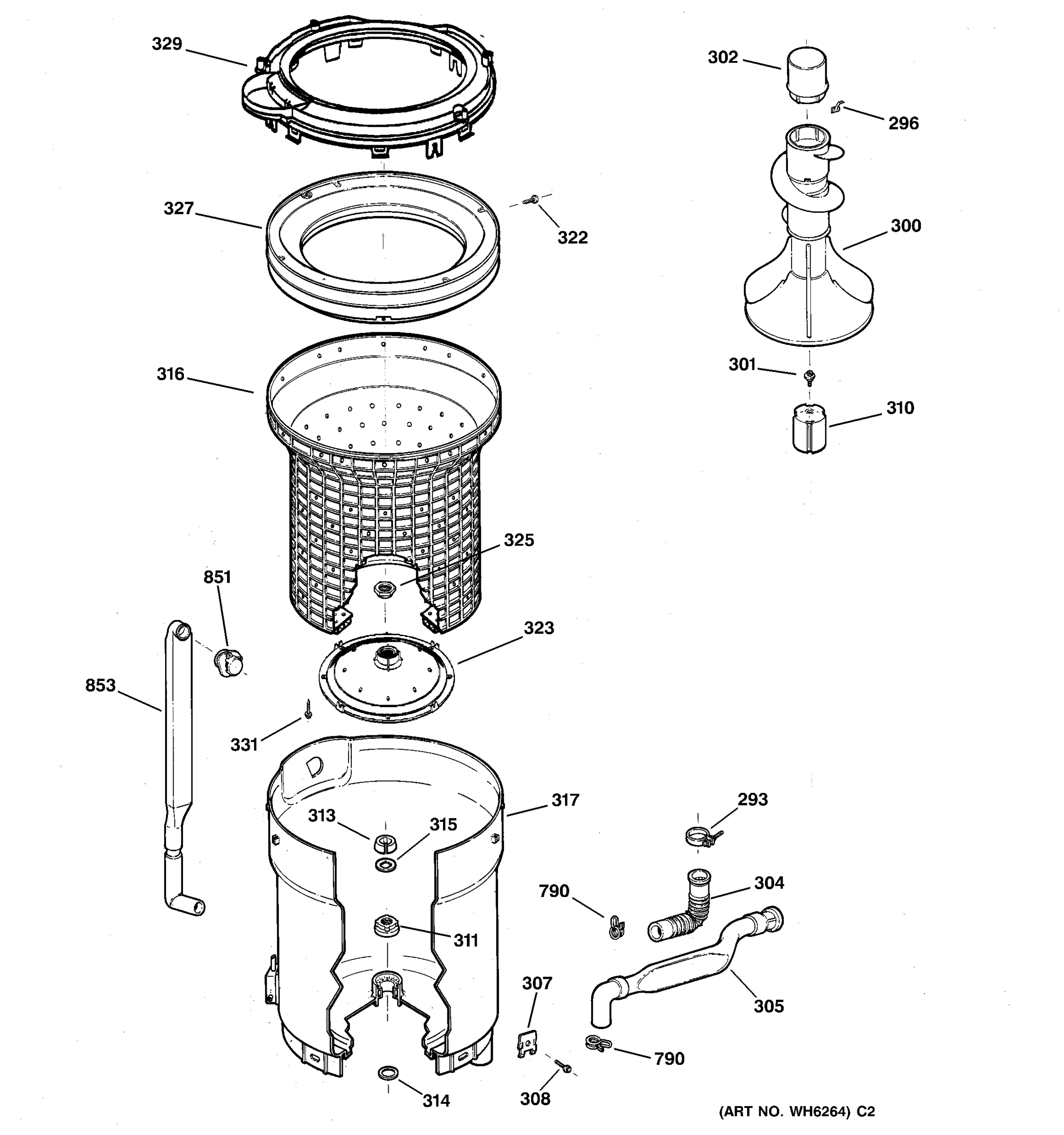 TUB, BASKET & AGITATOR