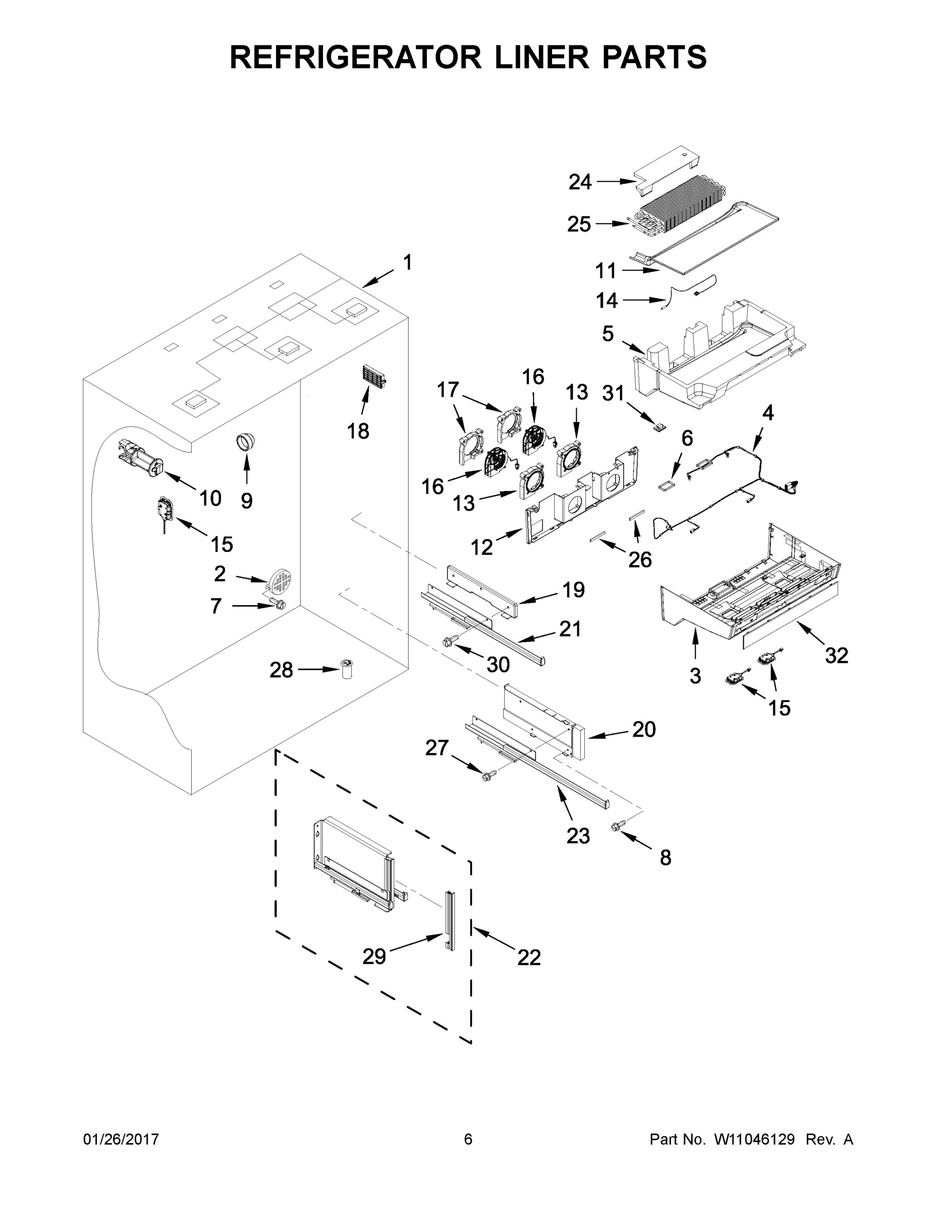 04 - REFRIGERATOR LINER PARTS