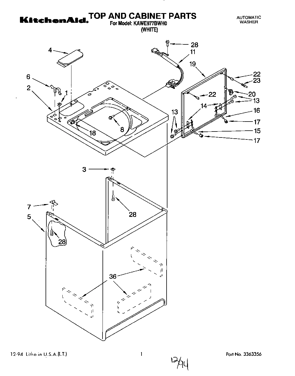 01 - TOP AND CABINET, LIT/OPTIONAL