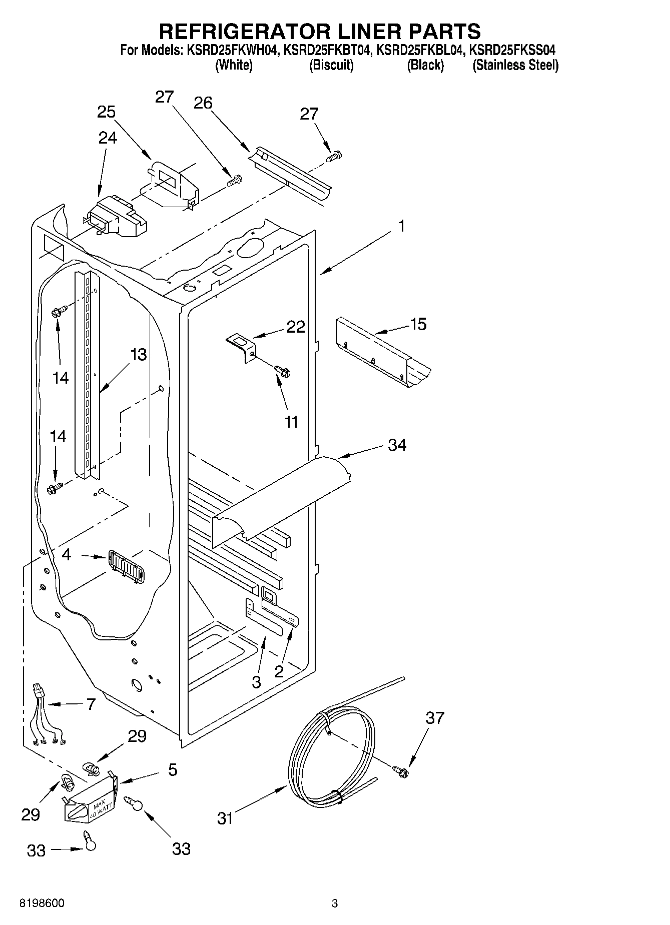02 - REFRIGERATOR LINER PARTS