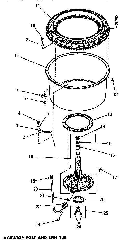 06 - AGITATOR POST & SPIN TUB