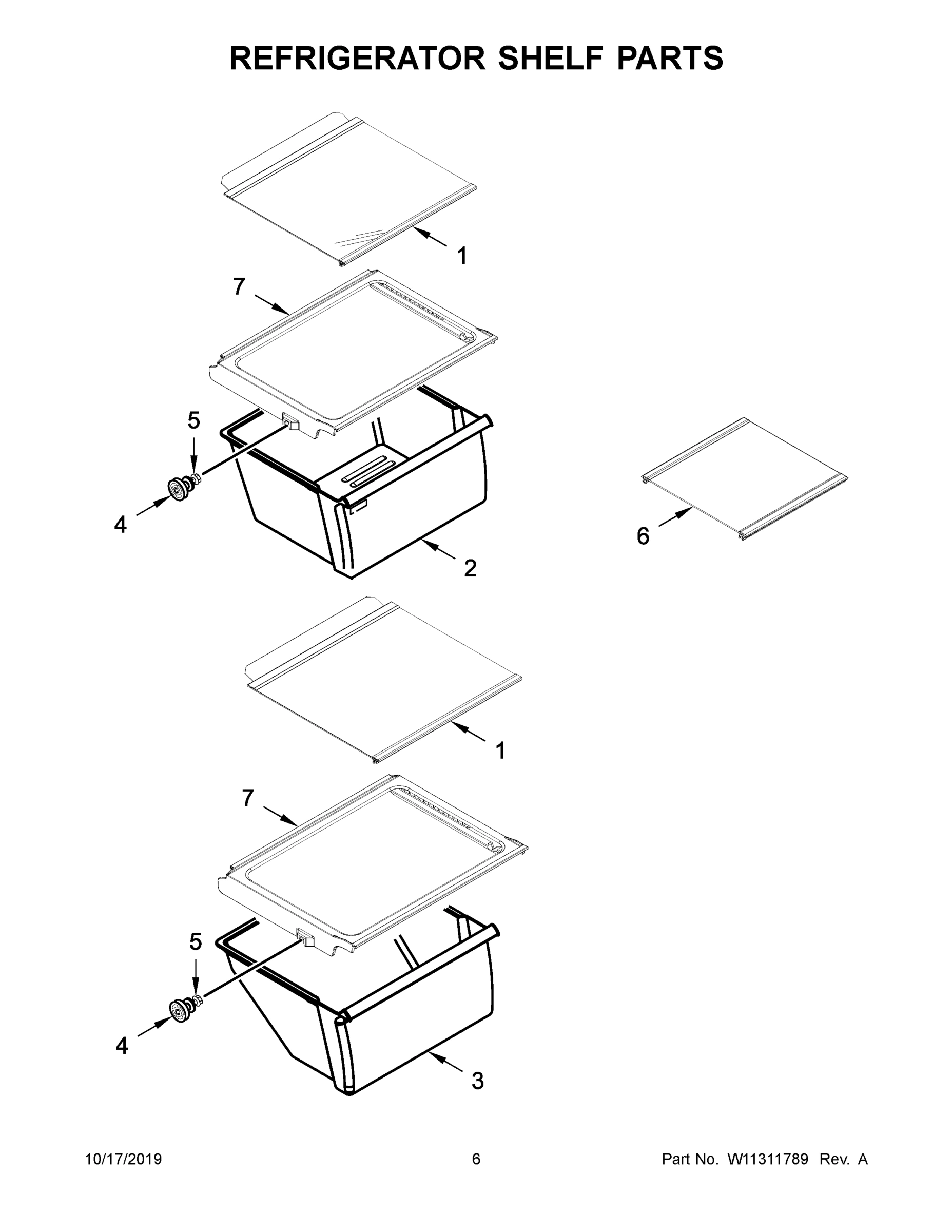 04 - REFRIGERATOR SHELF PARTS