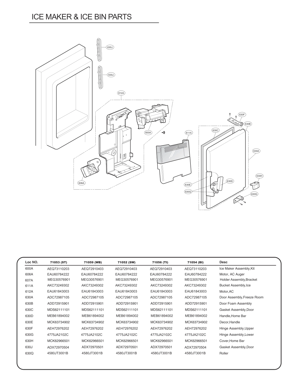 ICEMAKER & ICE BIN PARTS