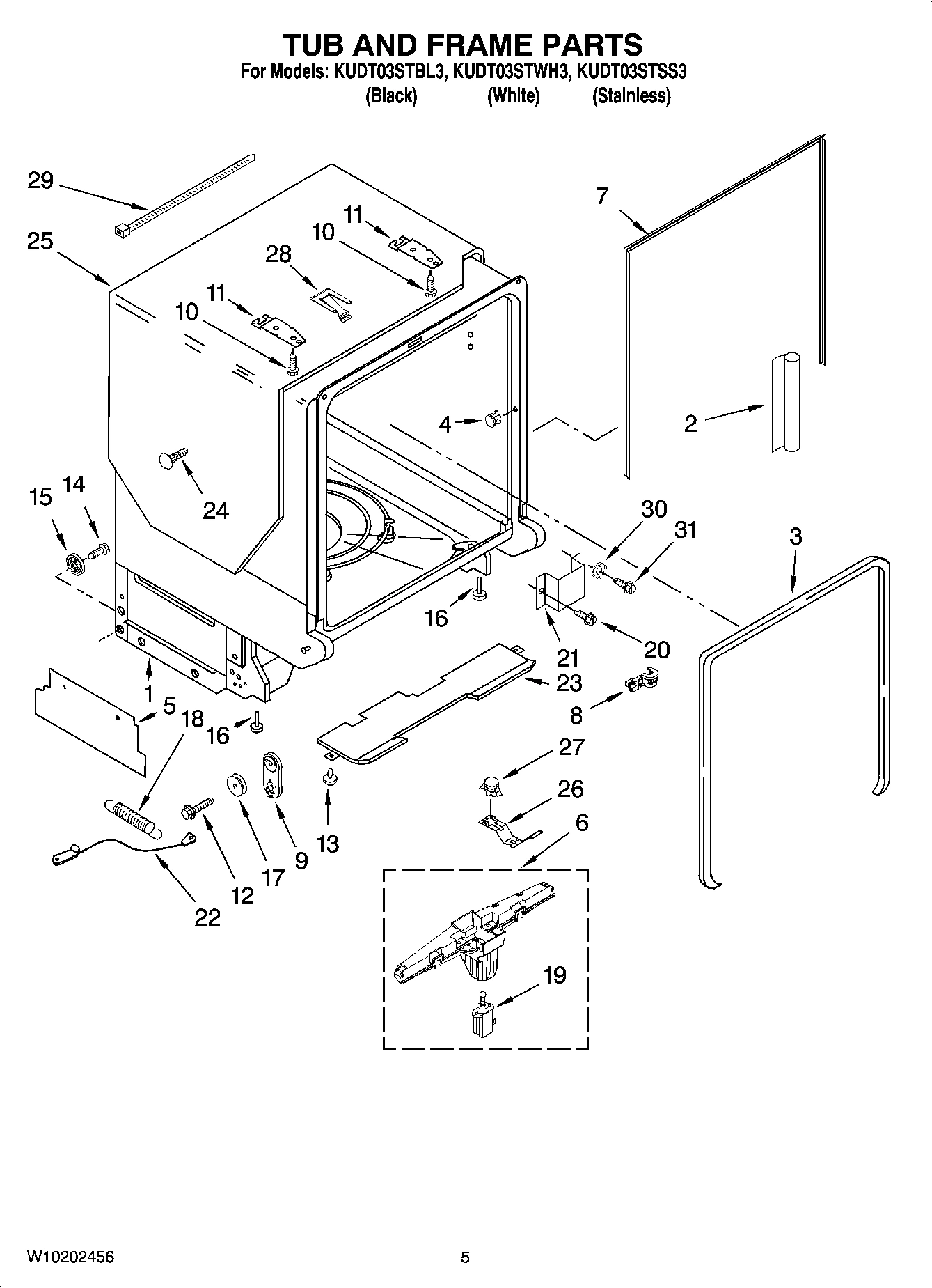 05 - TUB AND FRAME PARTS