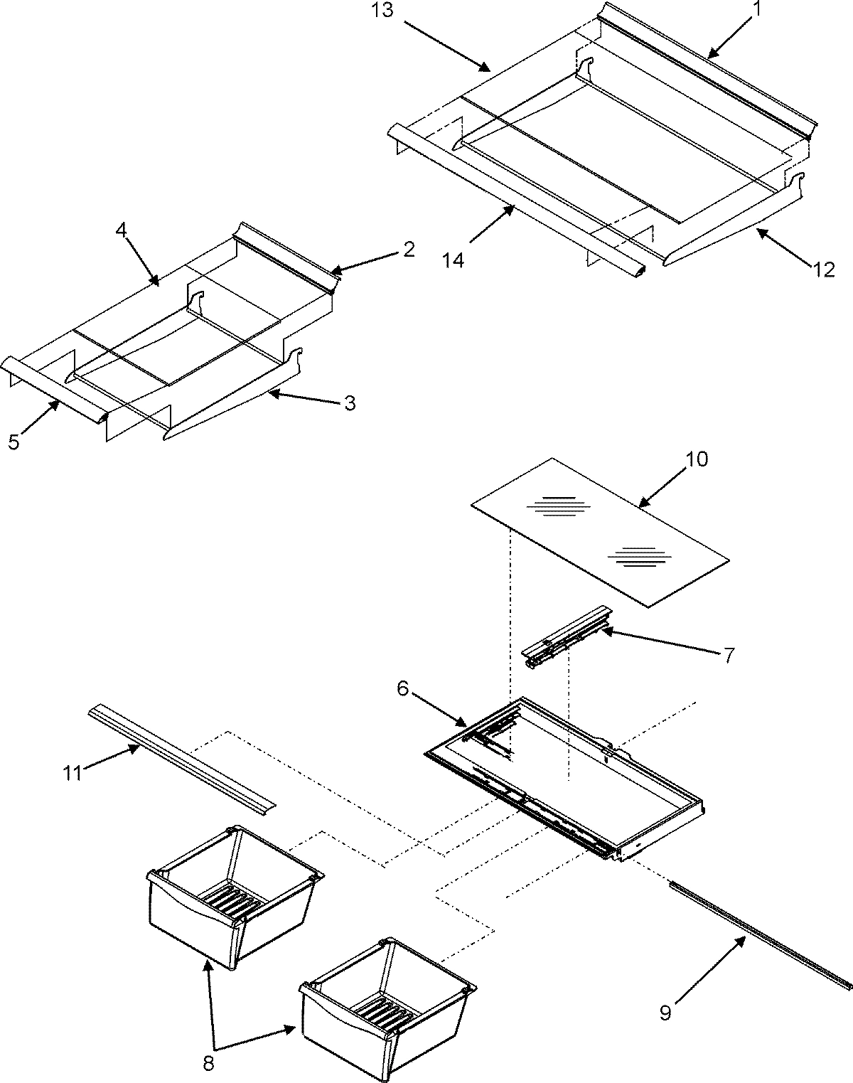 10 - REFRIGERATOR SHELVES