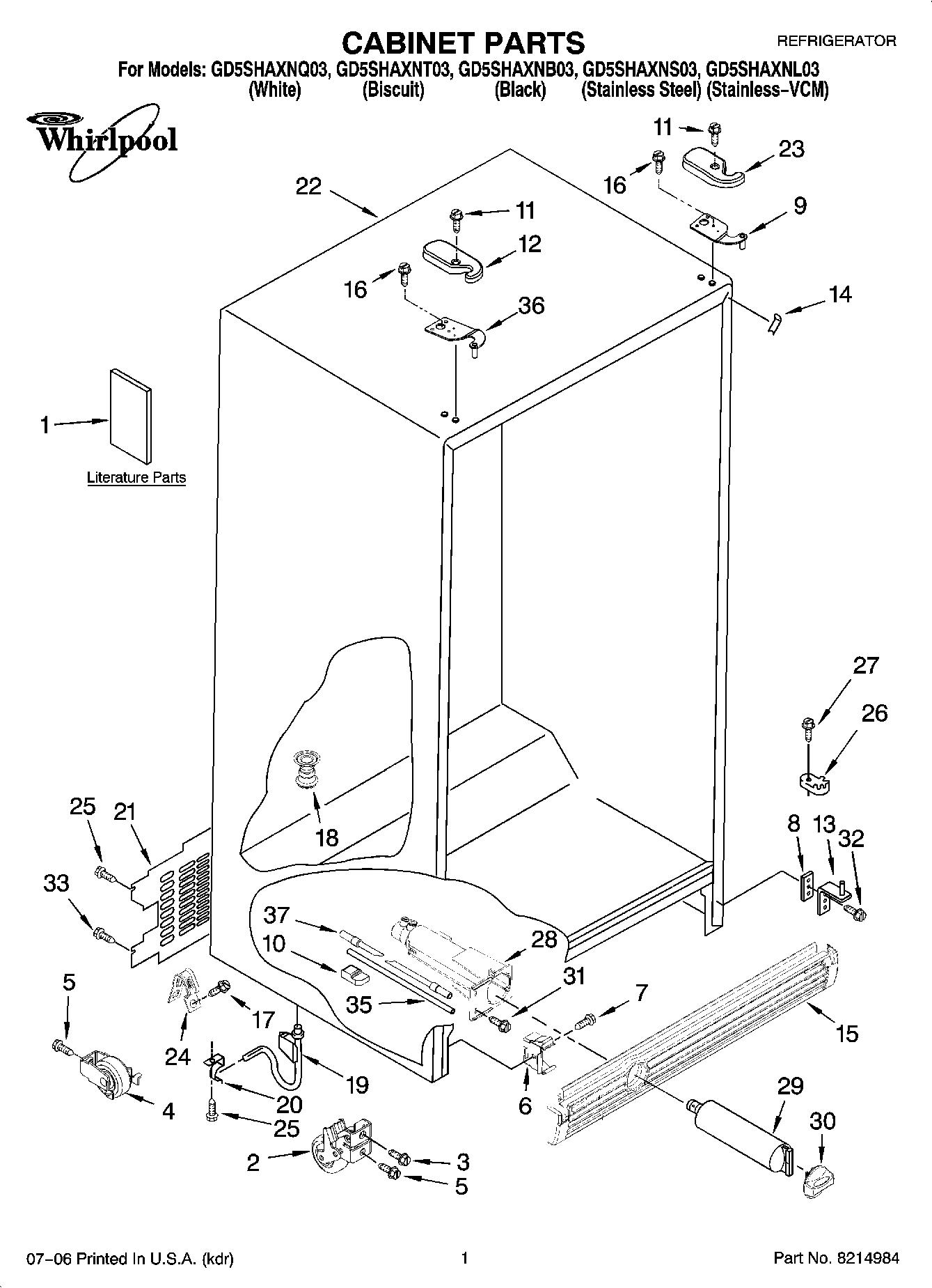 01 - CABINET PARTS