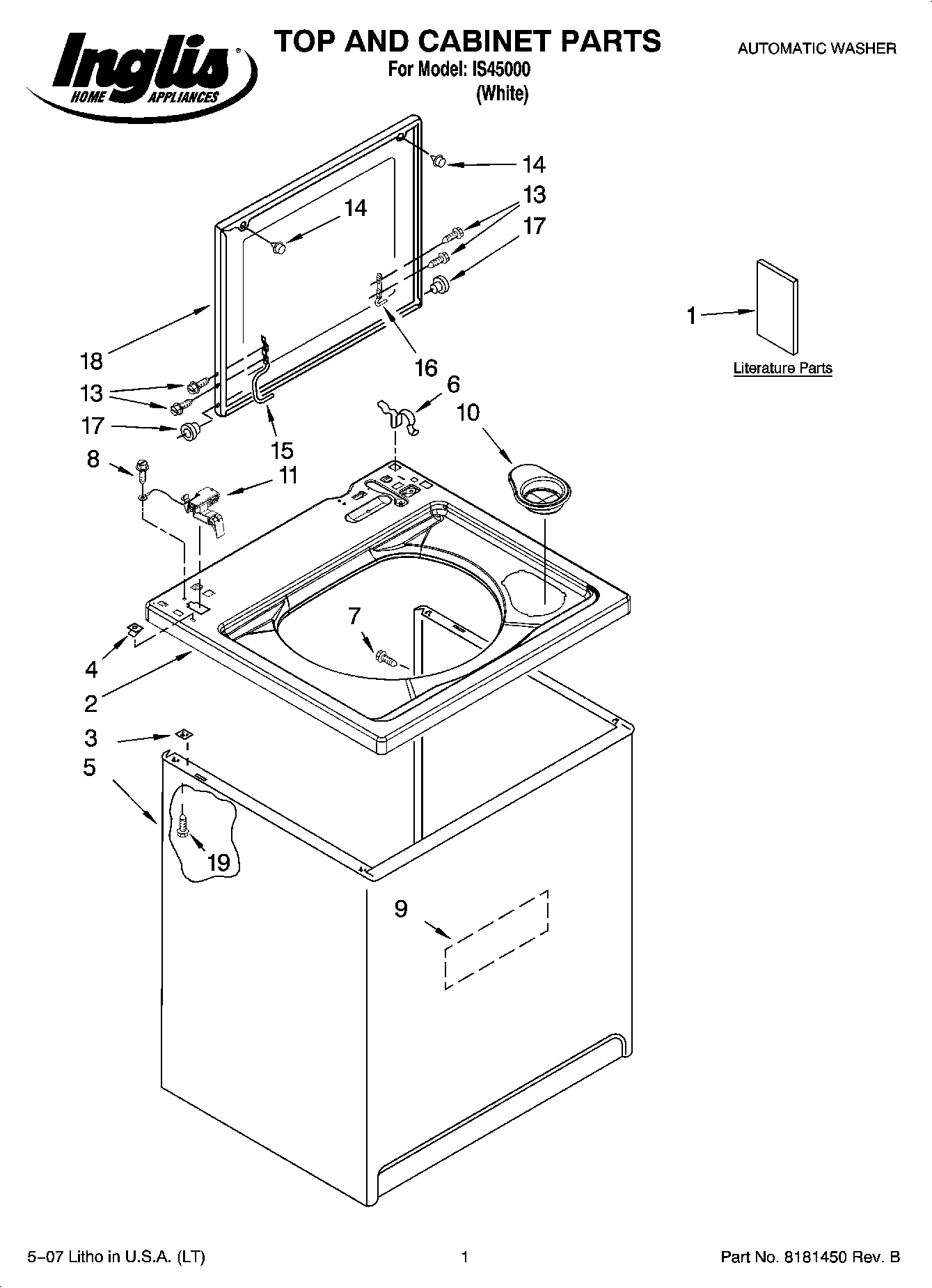01 - TOP AND CABINET PARTS