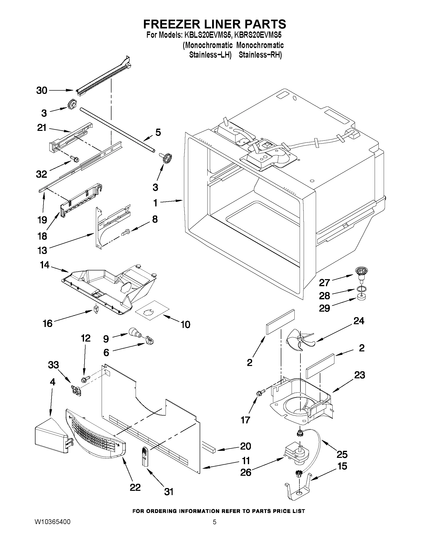 03 - FREEZER LINER PARTS