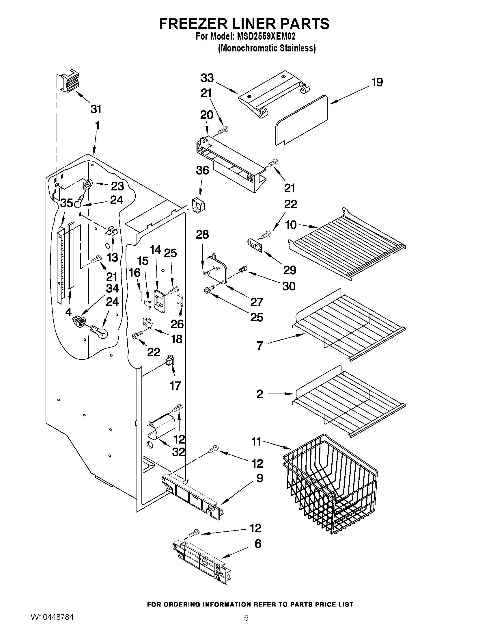 04 - FREEZER LINER PARTS