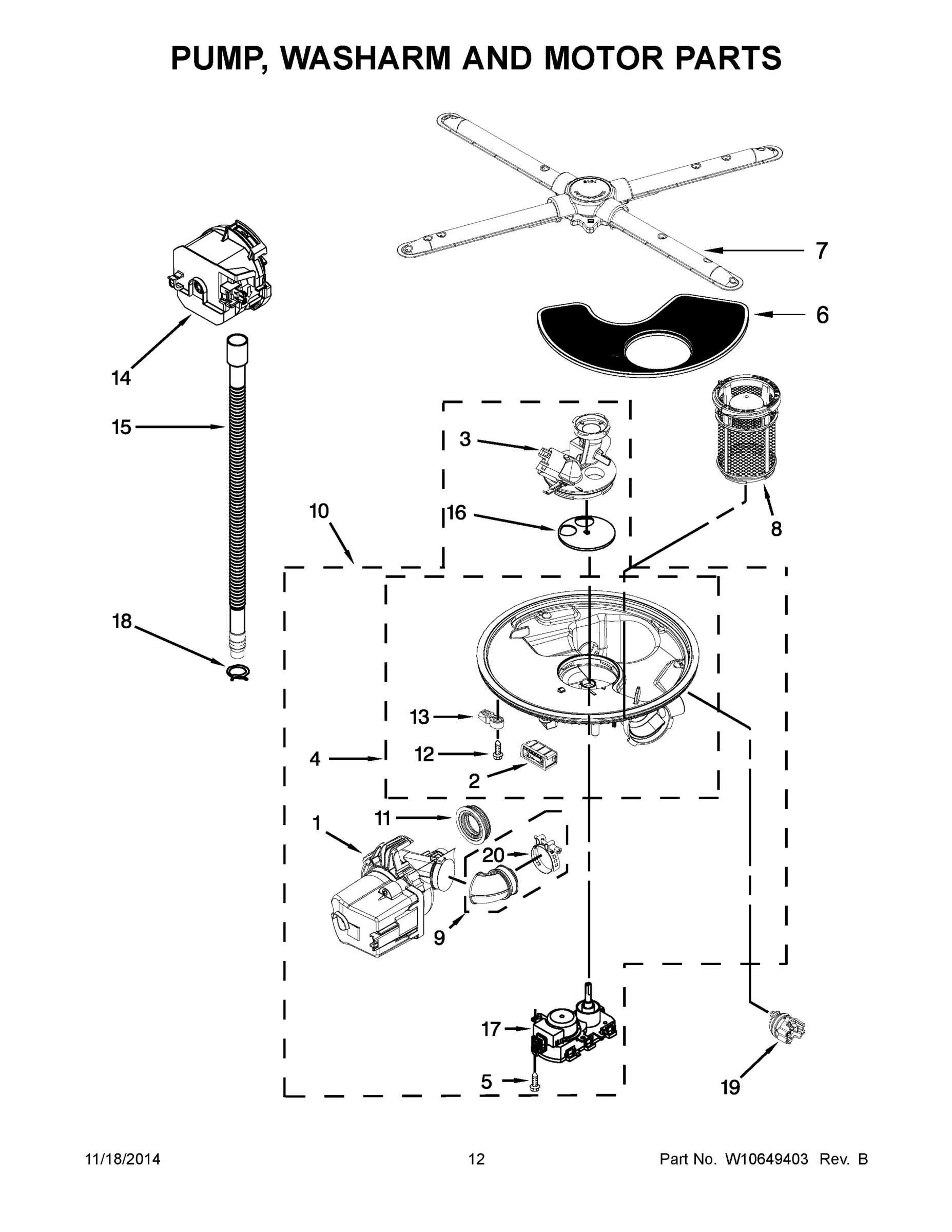 07 - PUMP, WASHARM AND MOTOR PARTS