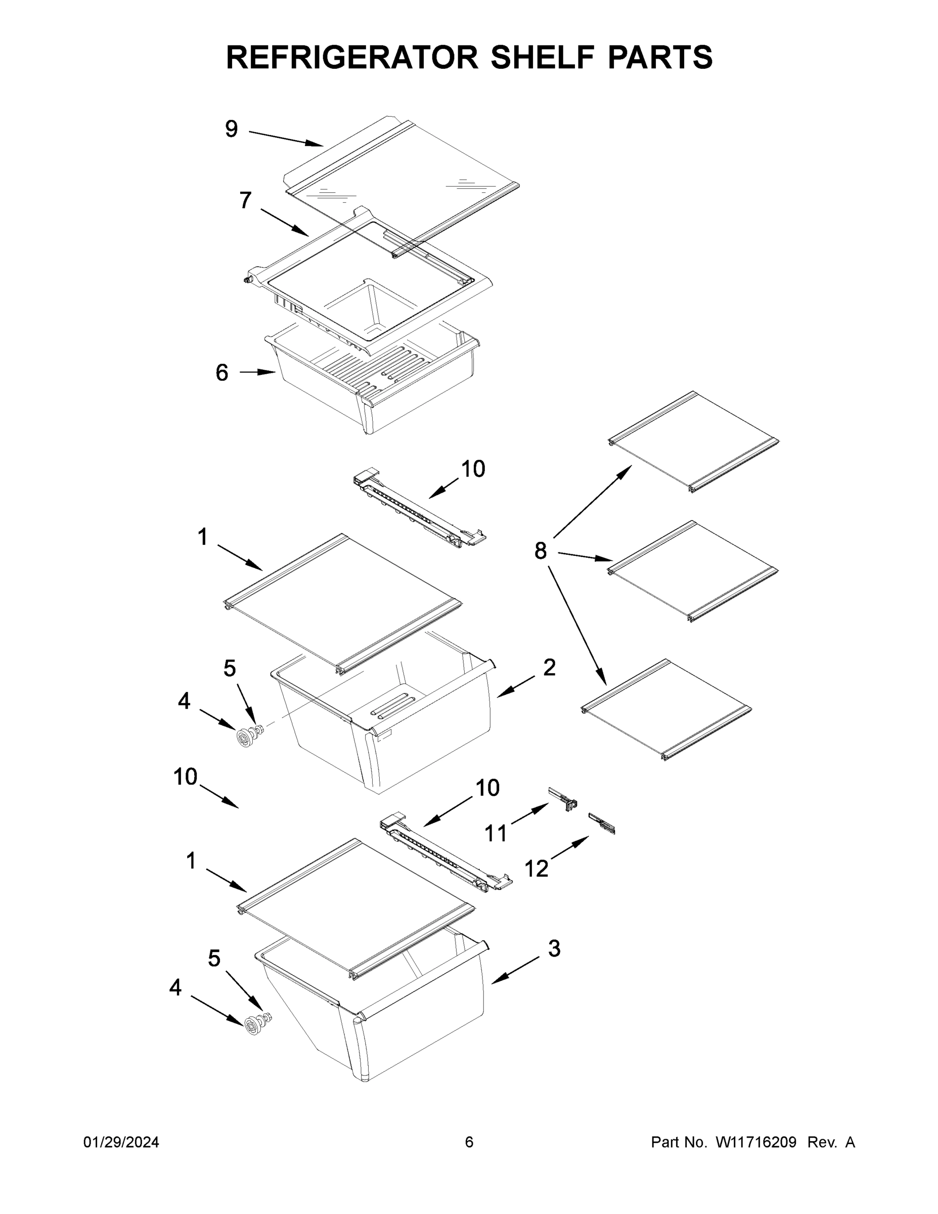 04 - REFRIGERATOR SHELF PARTS